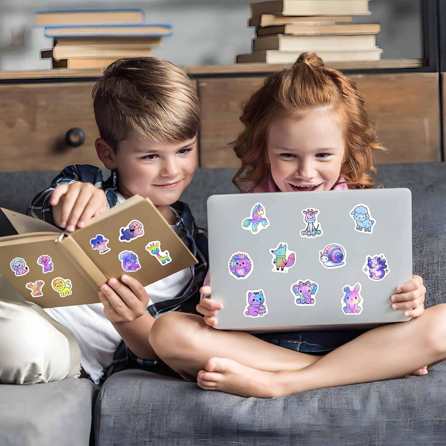 Calcomanías Holográficas Brillantes Robmoda - 70 Pcs Animales