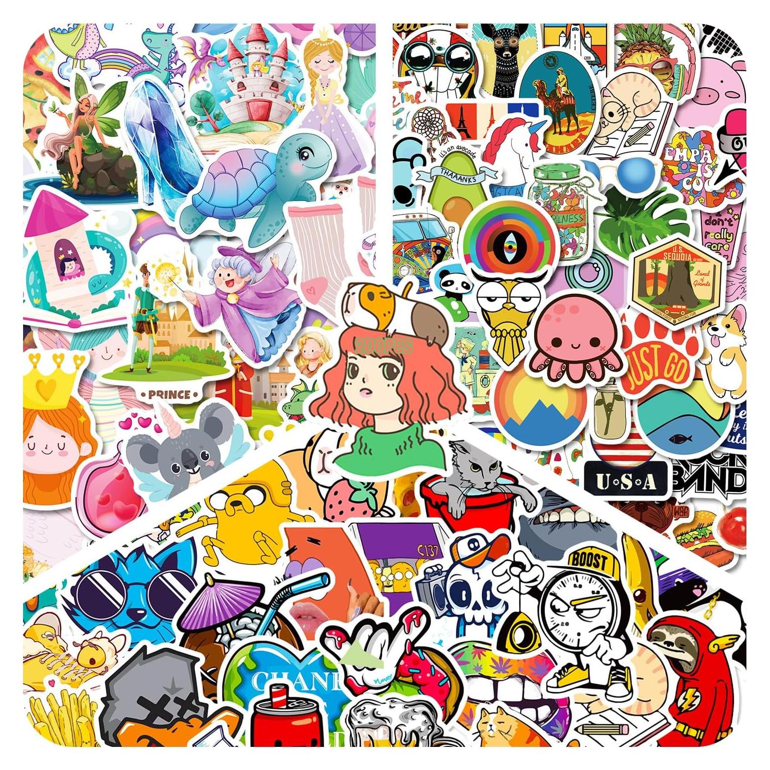 Pegatinas de Caricatura VERKSTAD 200 Pcs Impermeables