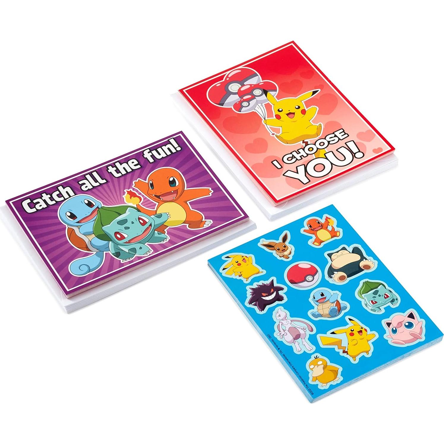 Tarjetas y Stickers de San Valentín Pokémon Hallmark - 24 Unidades