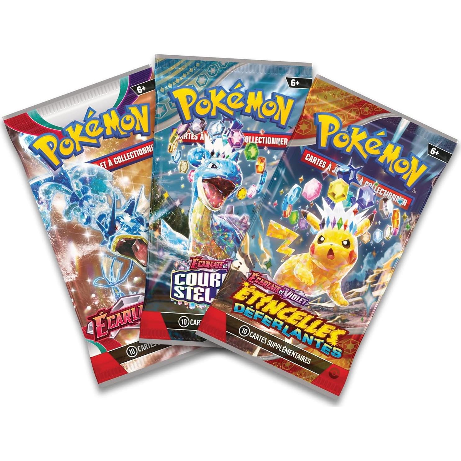 Caja Apilable Pokémon TCG - Tesoros de la Plaga con 3 Paquetes