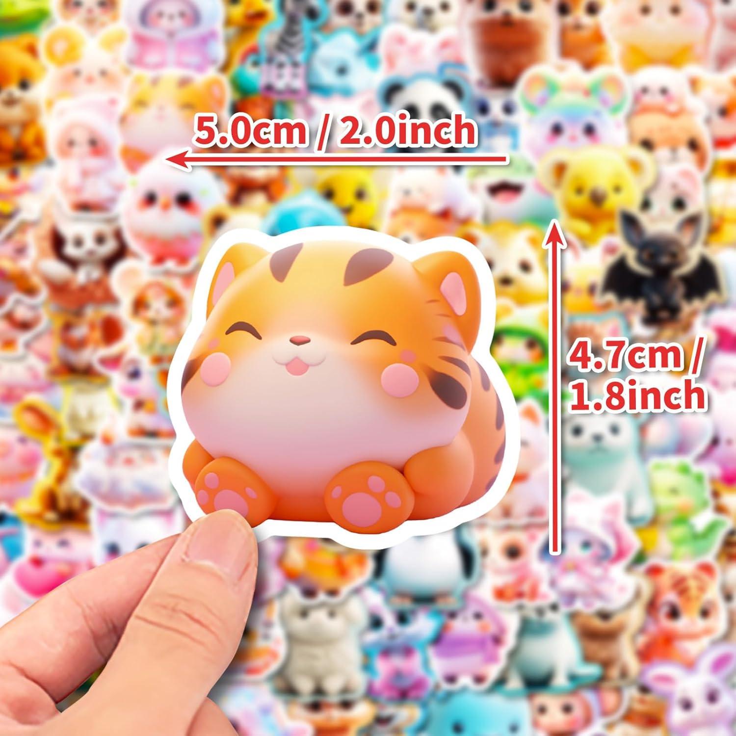 Pegatinas de Animales Kawaii Ychsring - 100 Pcs Vinilo Impermeable