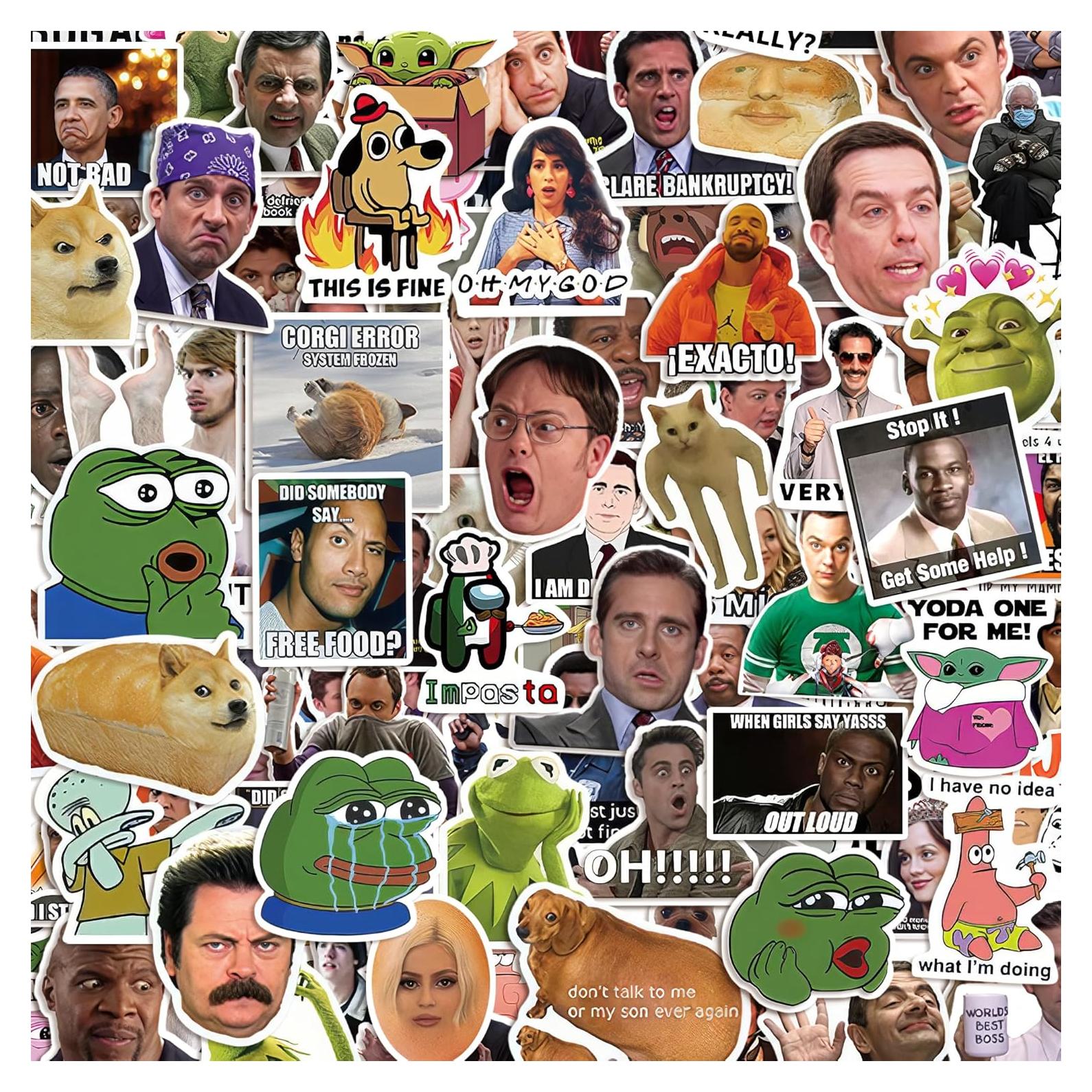 300 Pegatinas de Meme Divertido VIKROM - Impermeables y Únicas