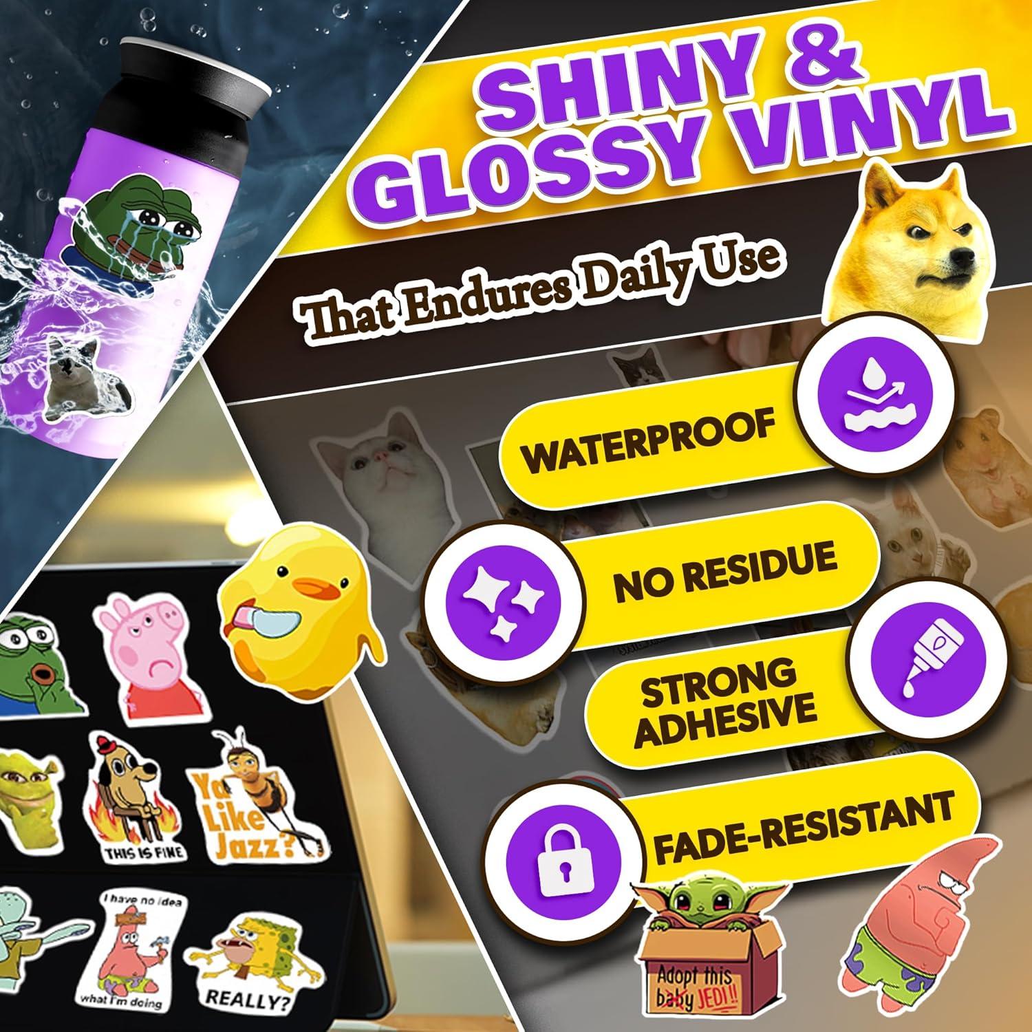 300 Pegatinas de Meme Divertido VIKROM - Impermeables y Únicas