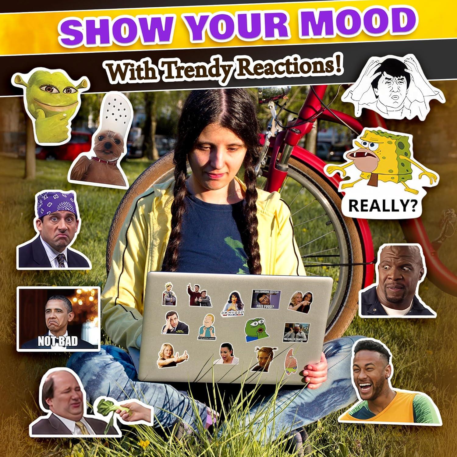 300 Pegatinas de Meme Divertido VIKROM - Impermeables y Únicas