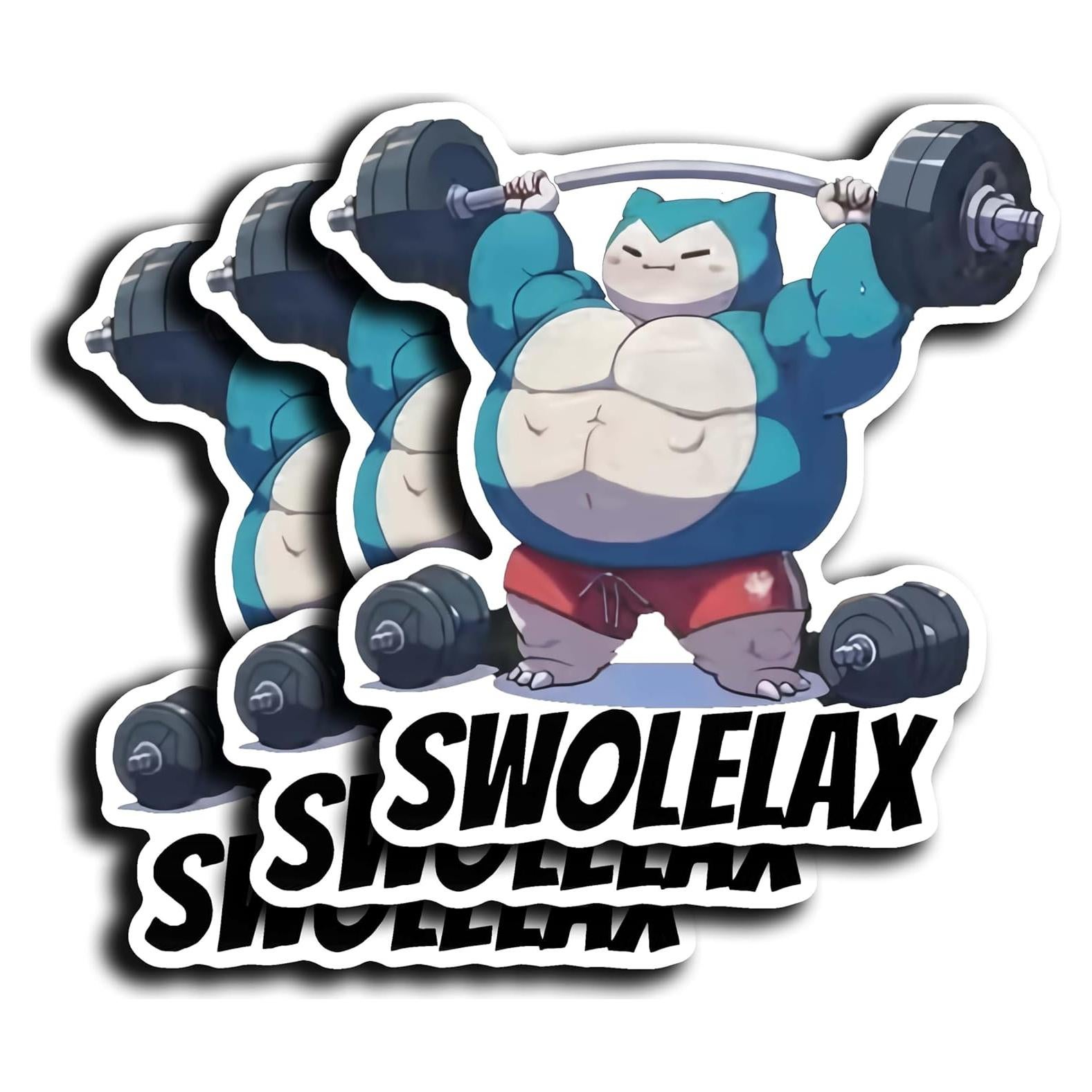 Calcomanía de Vinilo Swolelax - Snorlax Levantando Pesas