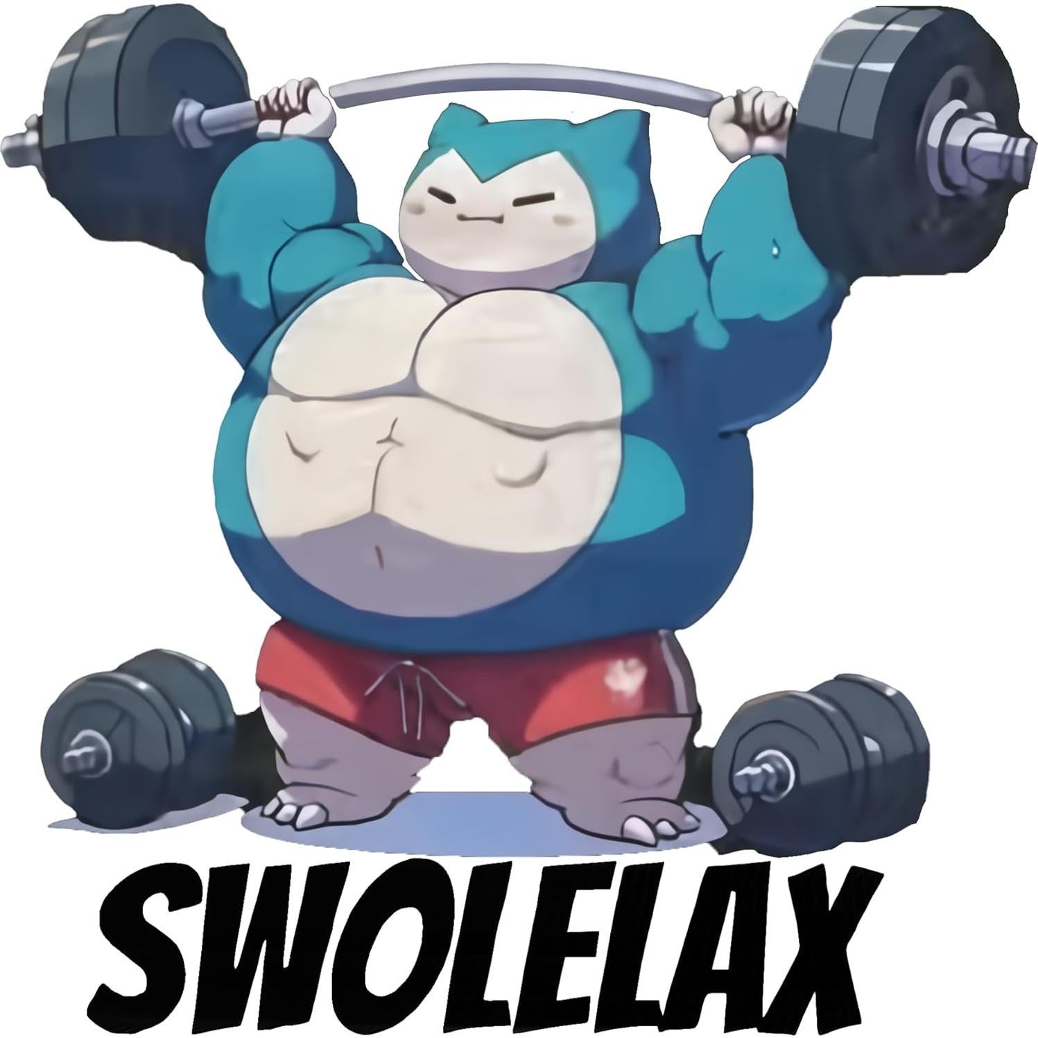 Calcomanía de Vinilo Swolelax - Snorlax Levantando Pesas