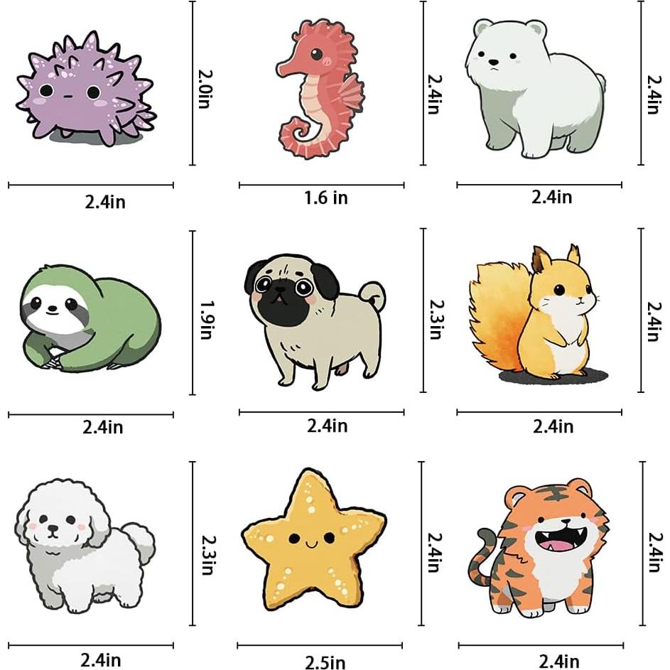 Pegatinas de Animales Pterosauria 100PCS Impermeables Kawaii