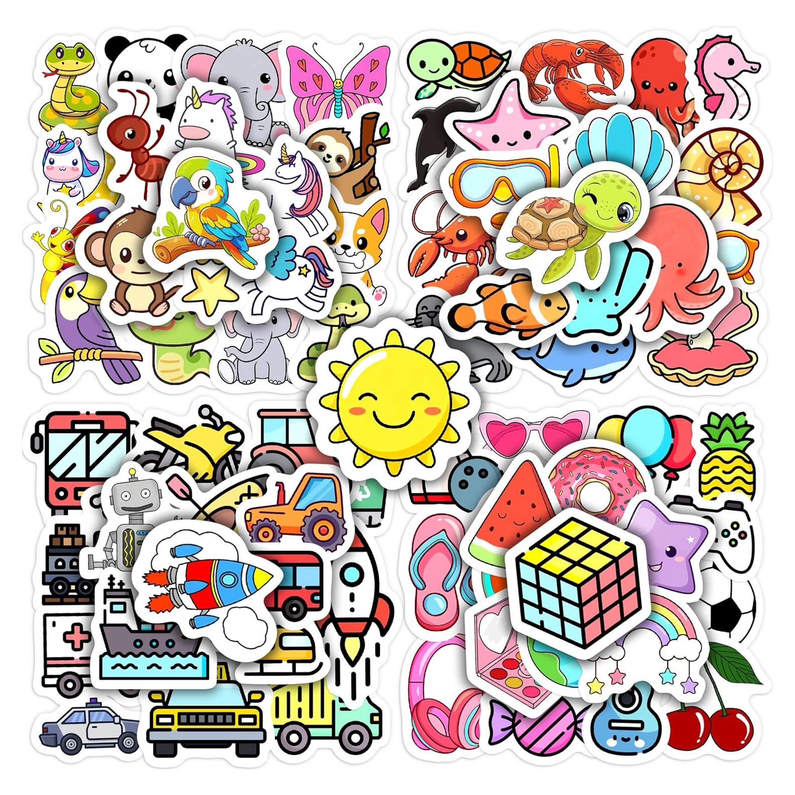 100 Stickers de Caricaturas Lindas Bolcguri - Impermeables