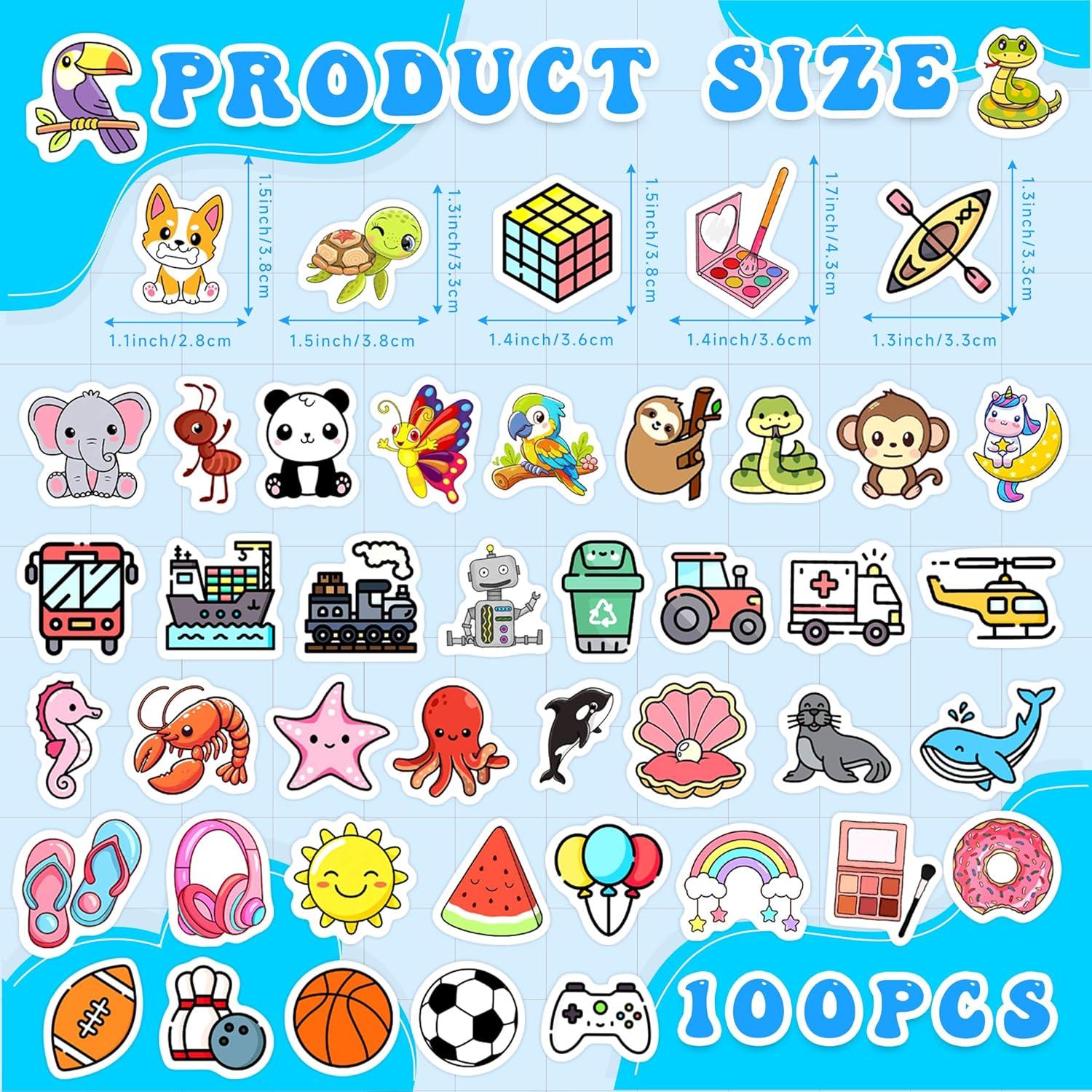 100 Stickers de Caricaturas Lindas Bolcguri - Impermeables