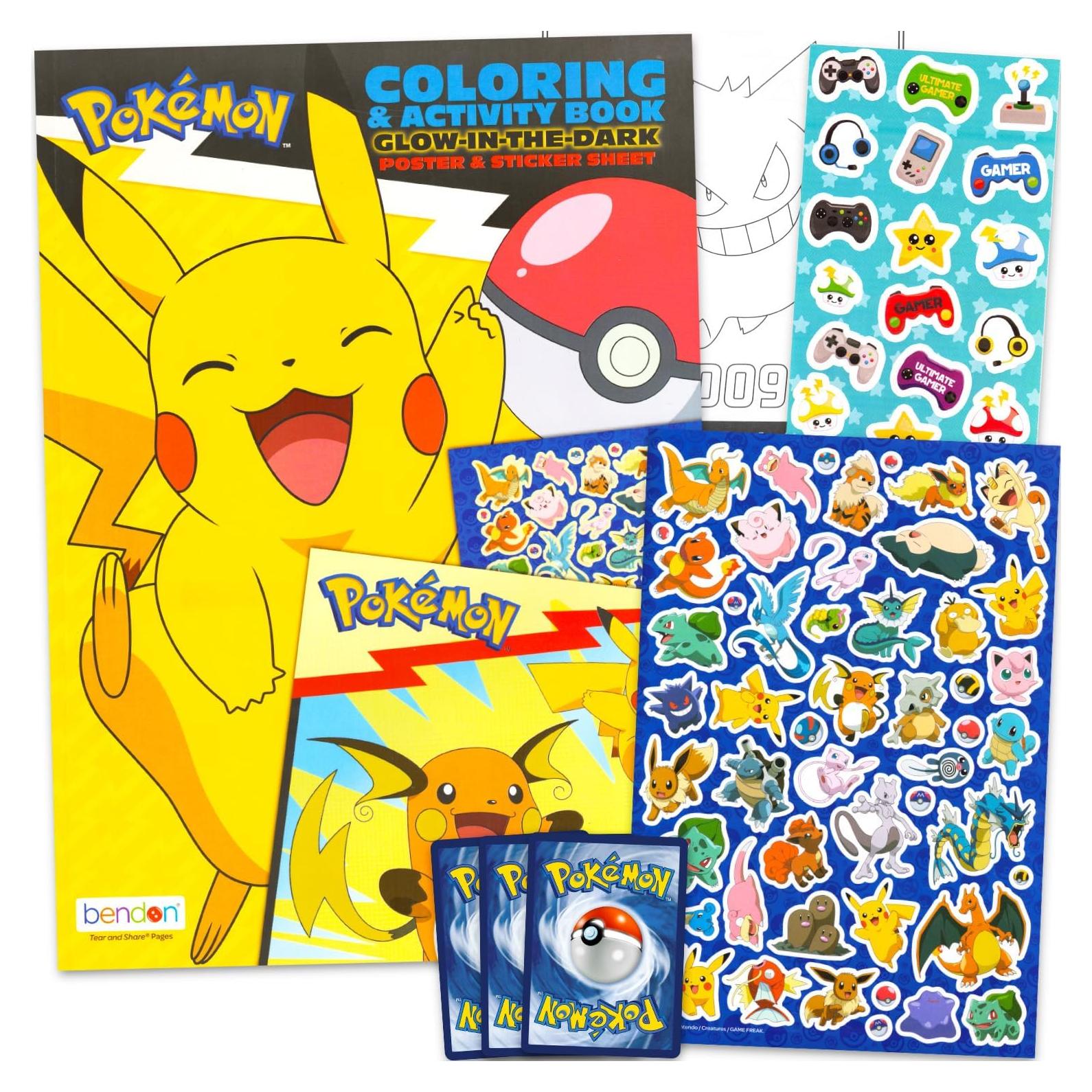 Libro de Colorear Pokémon con Póster Brillante y Stickers