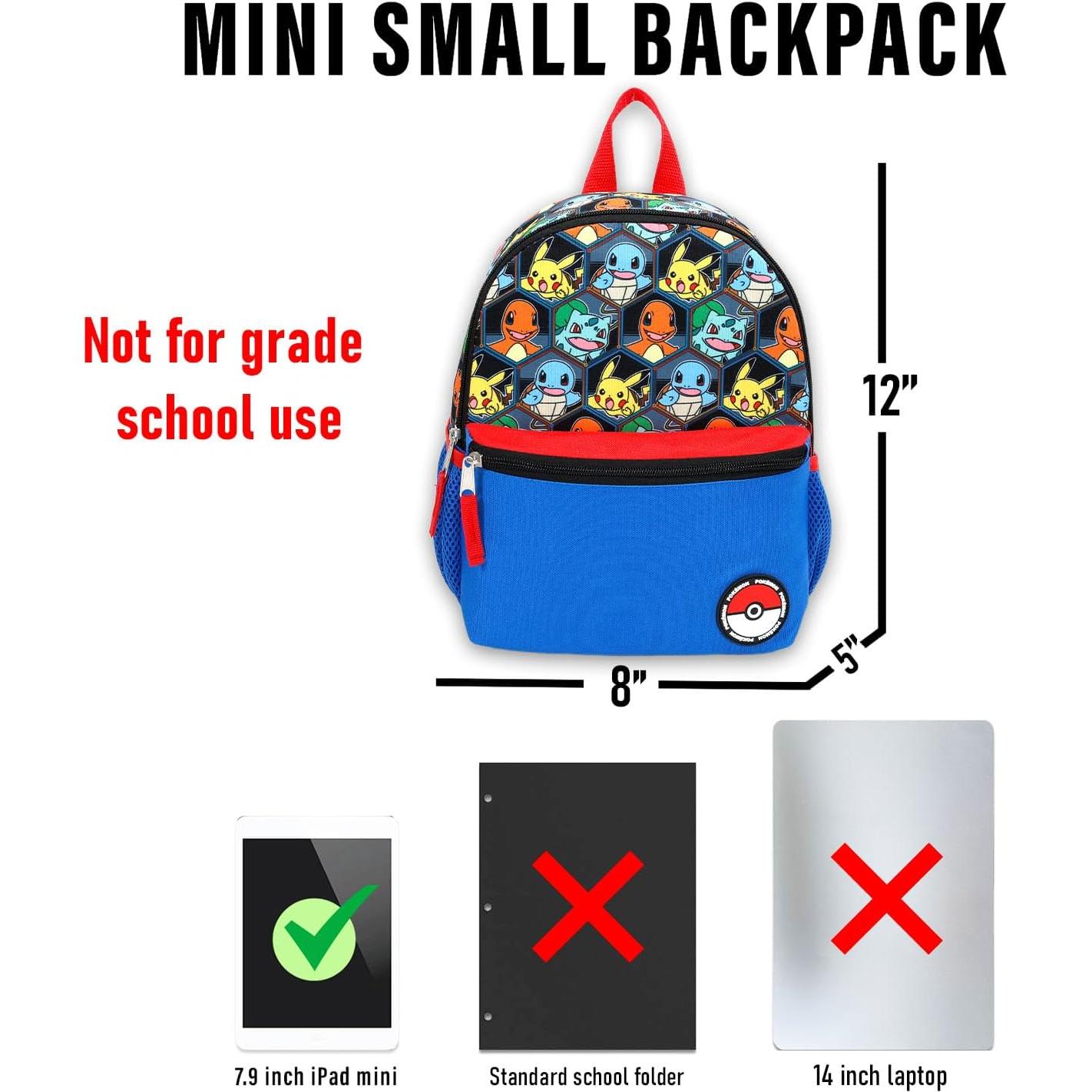 Conjunto Mochila Mini Pokemon Pikachu 30.48 cm + Accesorios