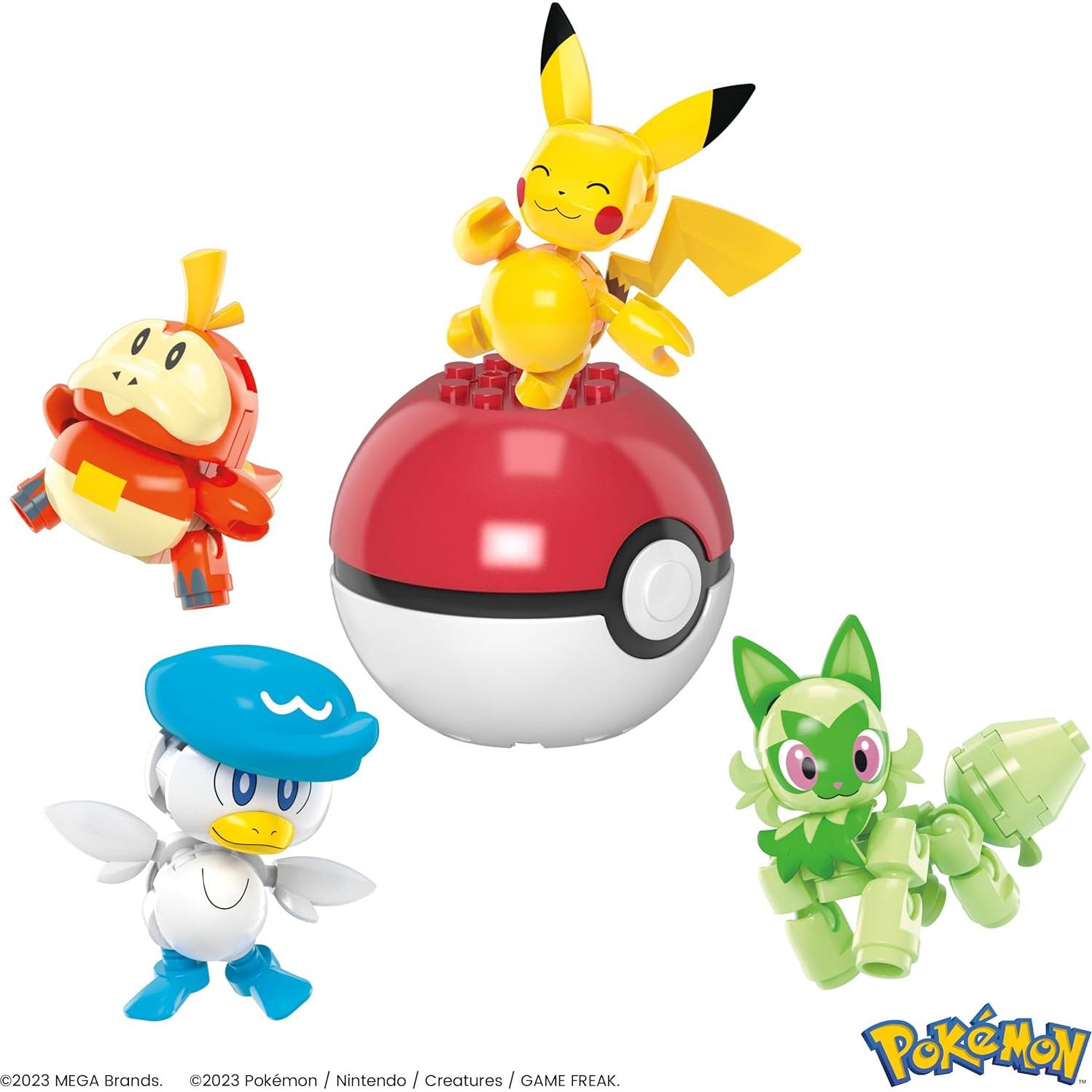 Set de Construcción Pokémon MEGA con 4 Figuras y Poké Ball