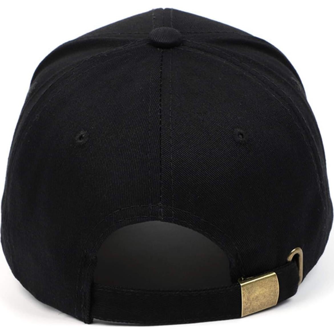 Gorra de béisbol bordada Algodón Unisex Fantasma Negro