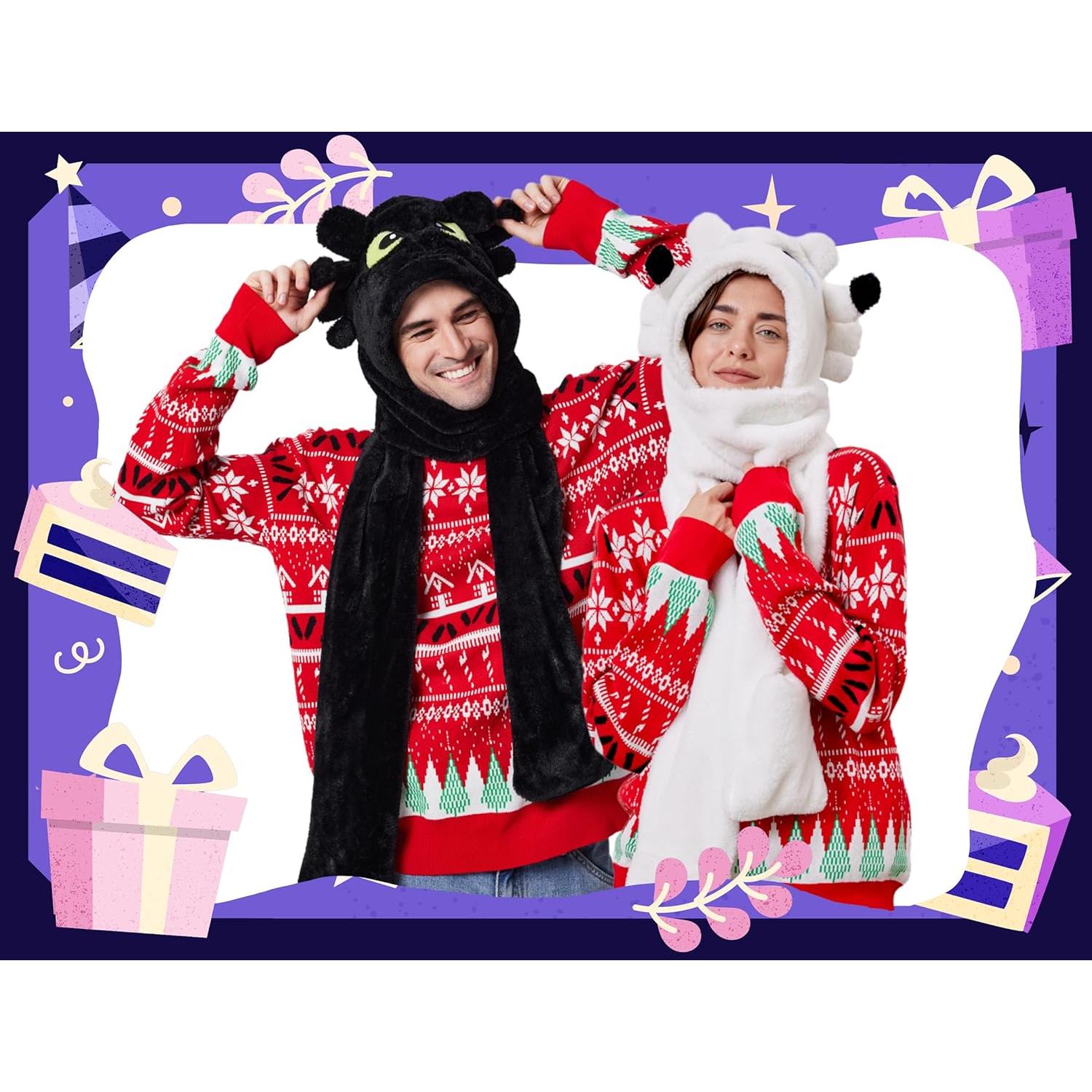 Conjunto Gorro, Bufanda y Guantes Dragón de Felpa 3 en 1