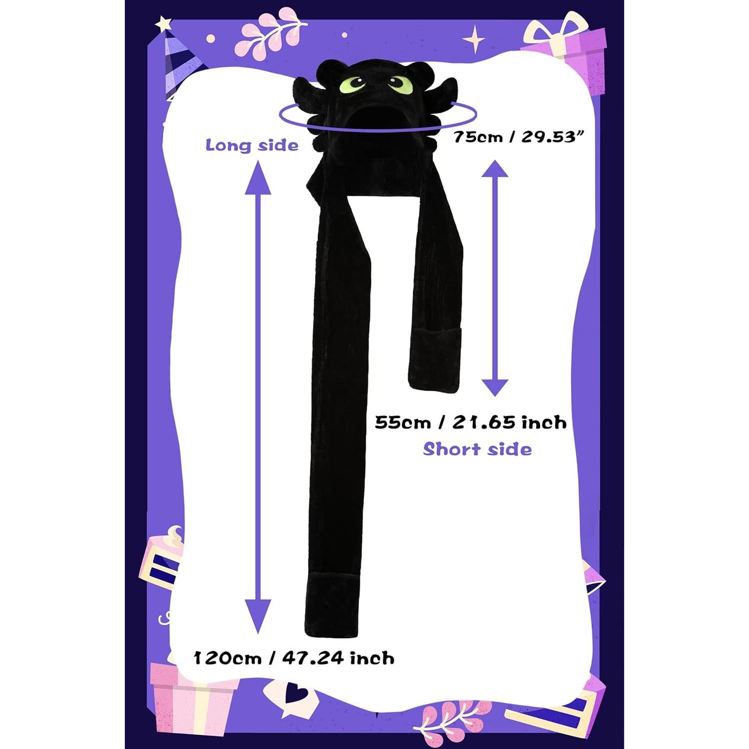 Conjunto Gorro, Bufanda y Guantes Dragón de Felpa 3 en 1