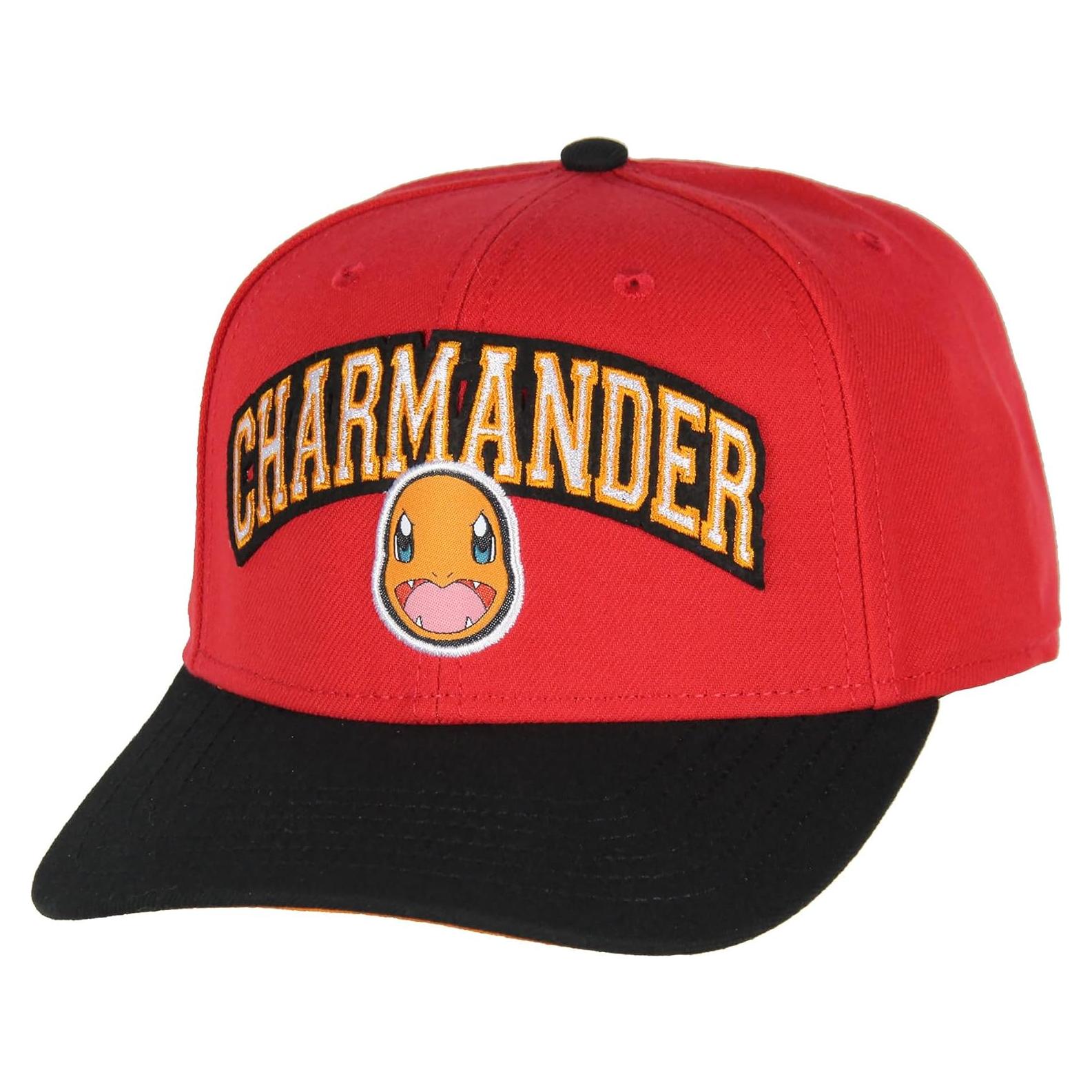 Gorra Snapback Precurvada Bordada Pokemon Unisex Charmander