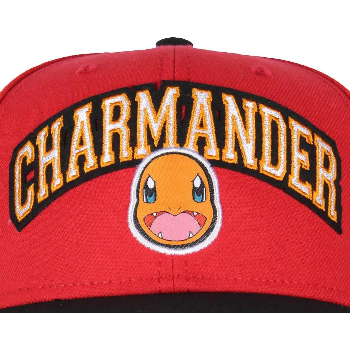 Gorra Snapback Precurvada Bordada Pokemon Unisex Charmander