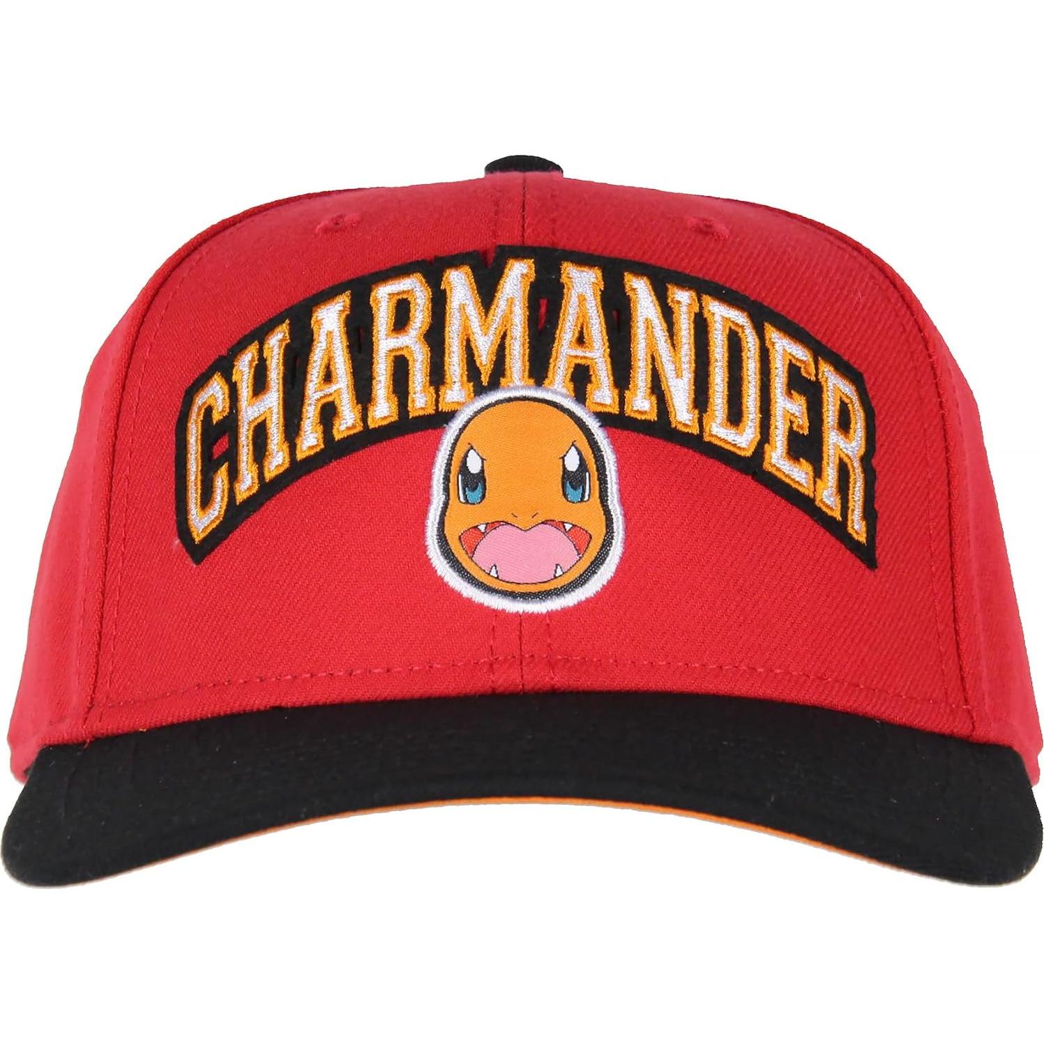 Gorra Snapback Precurvada Bordada Pokemon Unisex Charmander