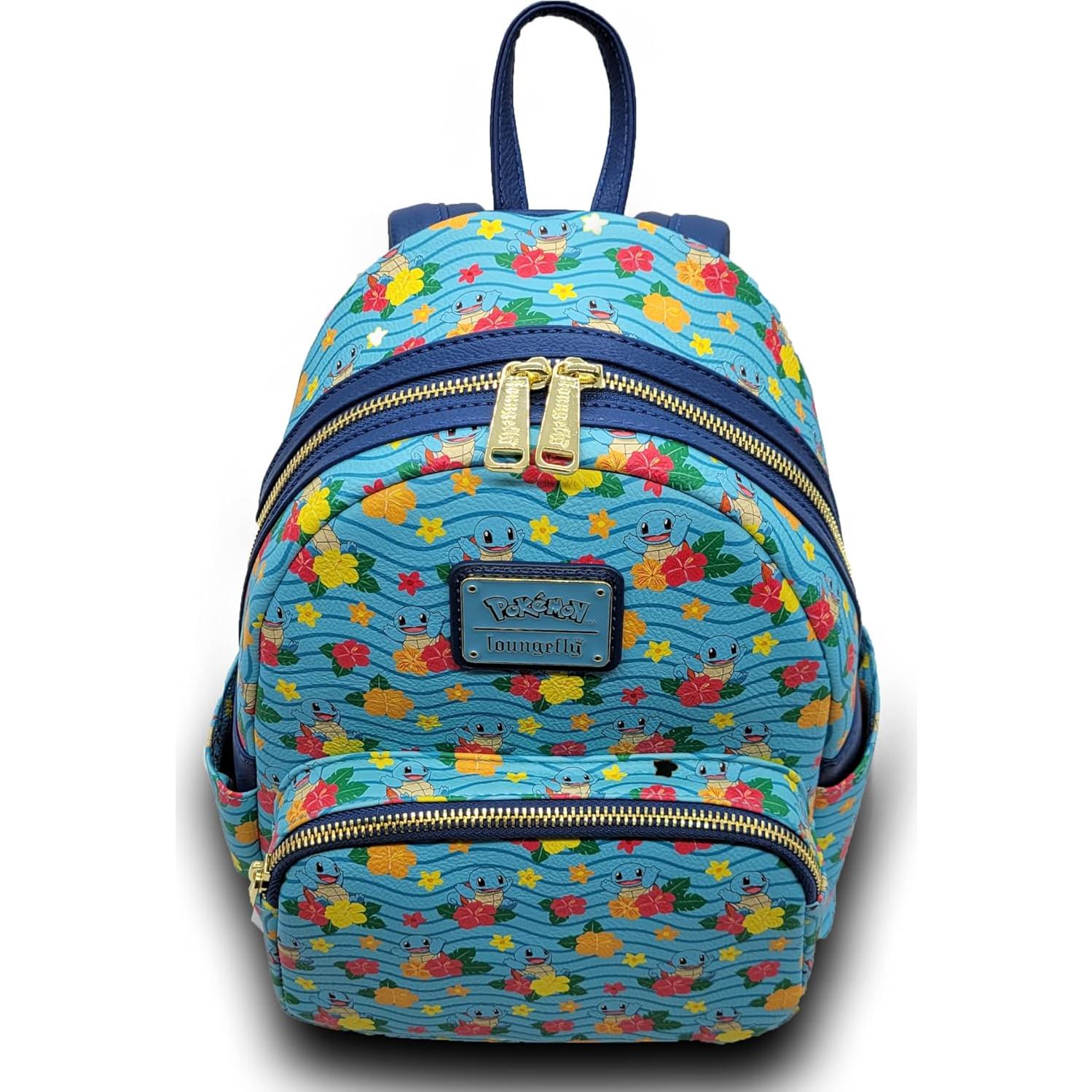 Mini Mochila Loungefly Pokemon Squirtle Flores 25.4x22.9cm