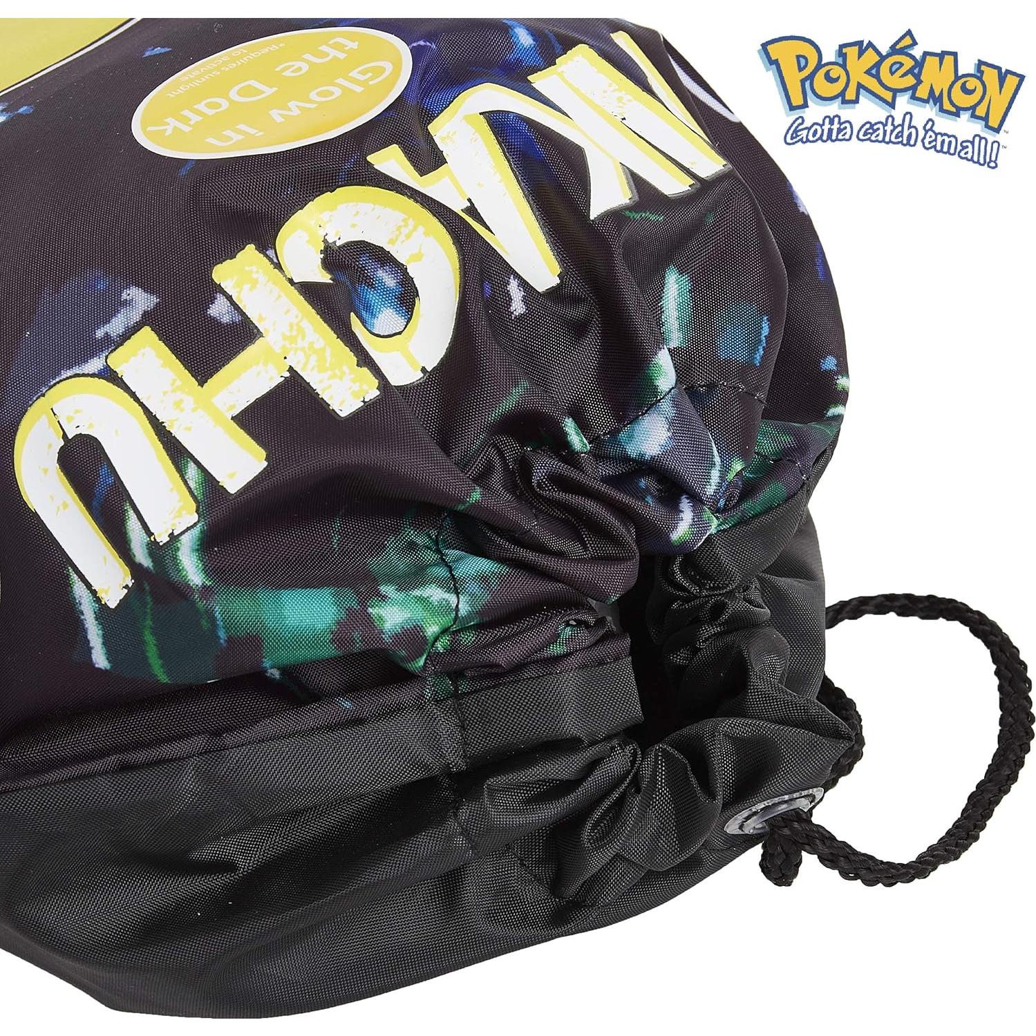 Bolsa de Cuerda Pokemon Pikachu Negra Brillante 39x30cm