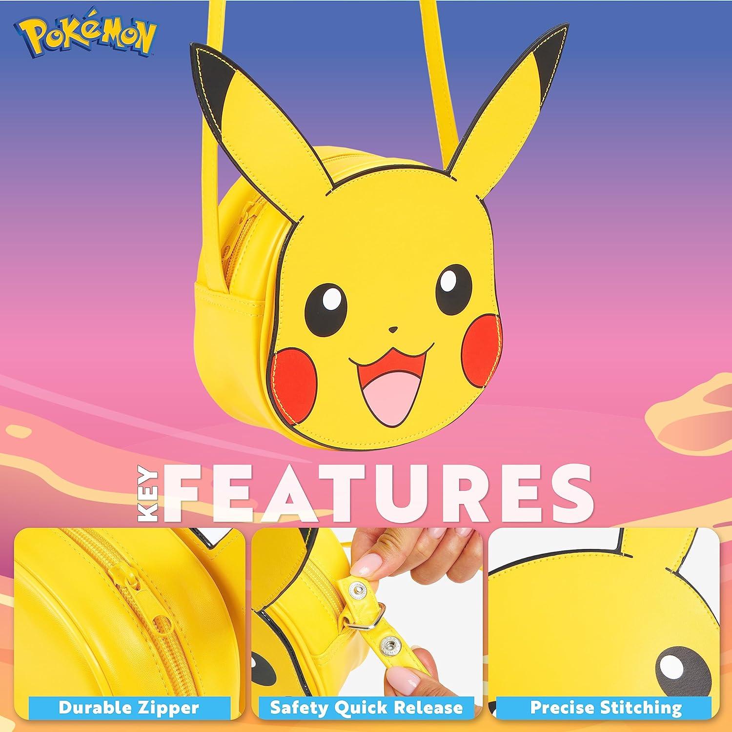 Bolso Bandolera 3D Pikachu Pokemon para Niñas Amarillo