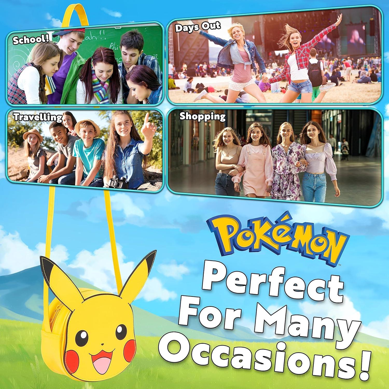 Bolso Bandolera 3D Pikachu Pokemon para Niñas Amarillo