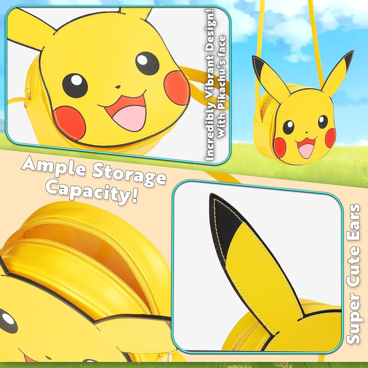 Bolso Bandolera 3D Pikachu Pokemon para Niñas Amarillo