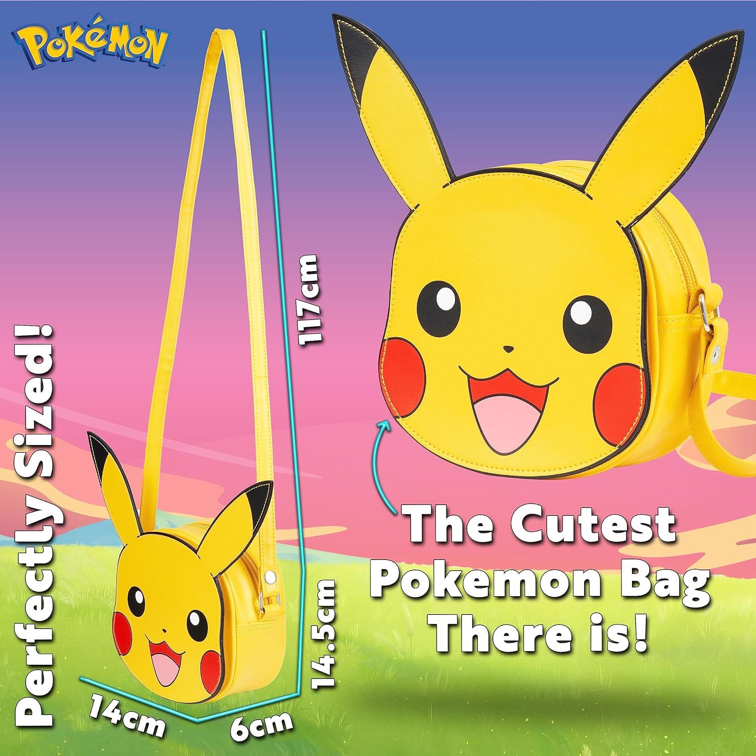 Bolso Bandolera 3D Pikachu Pokemon para Niñas Amarillo
