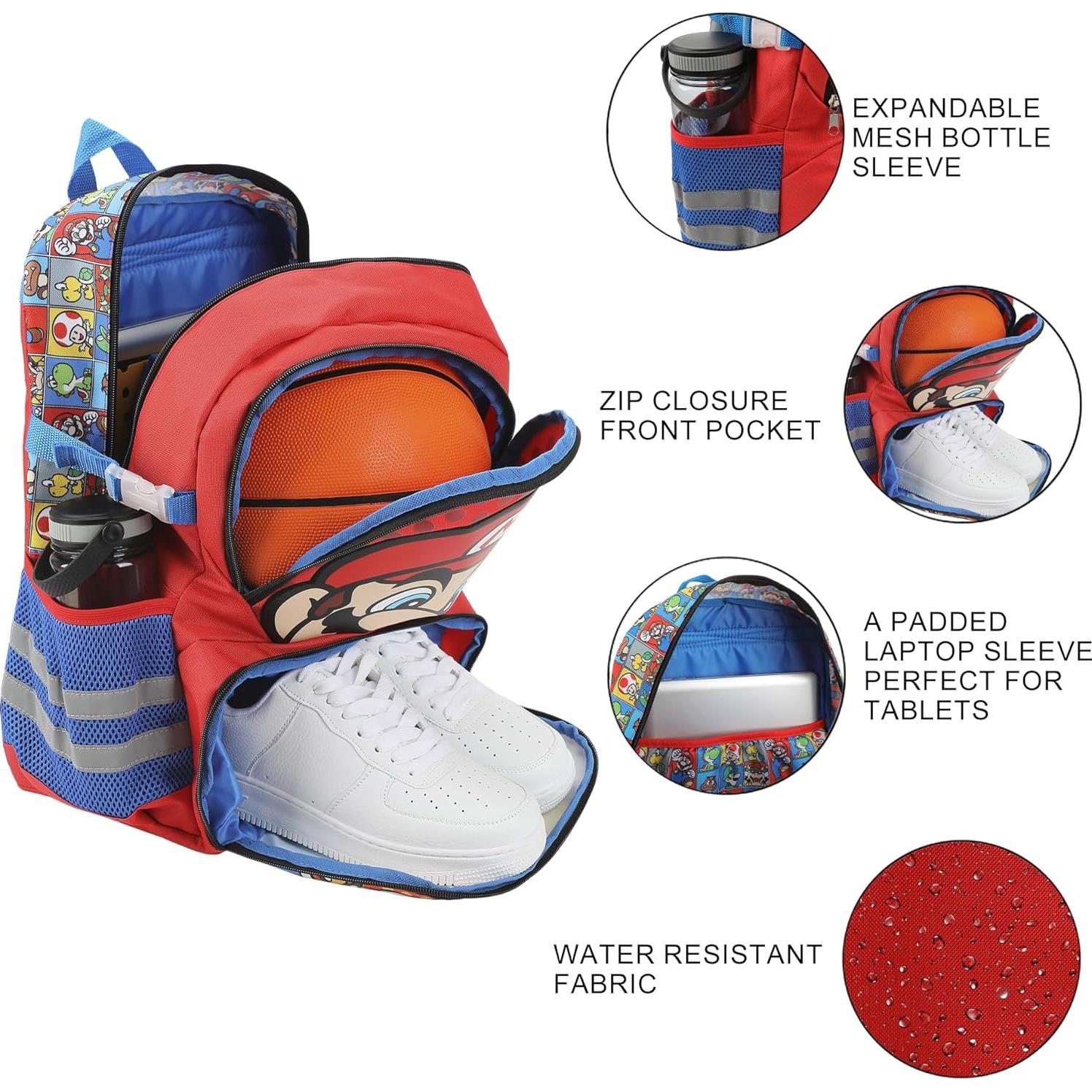 Mochila Deportiva Super Mario Brothers 40.64 cm para Niños