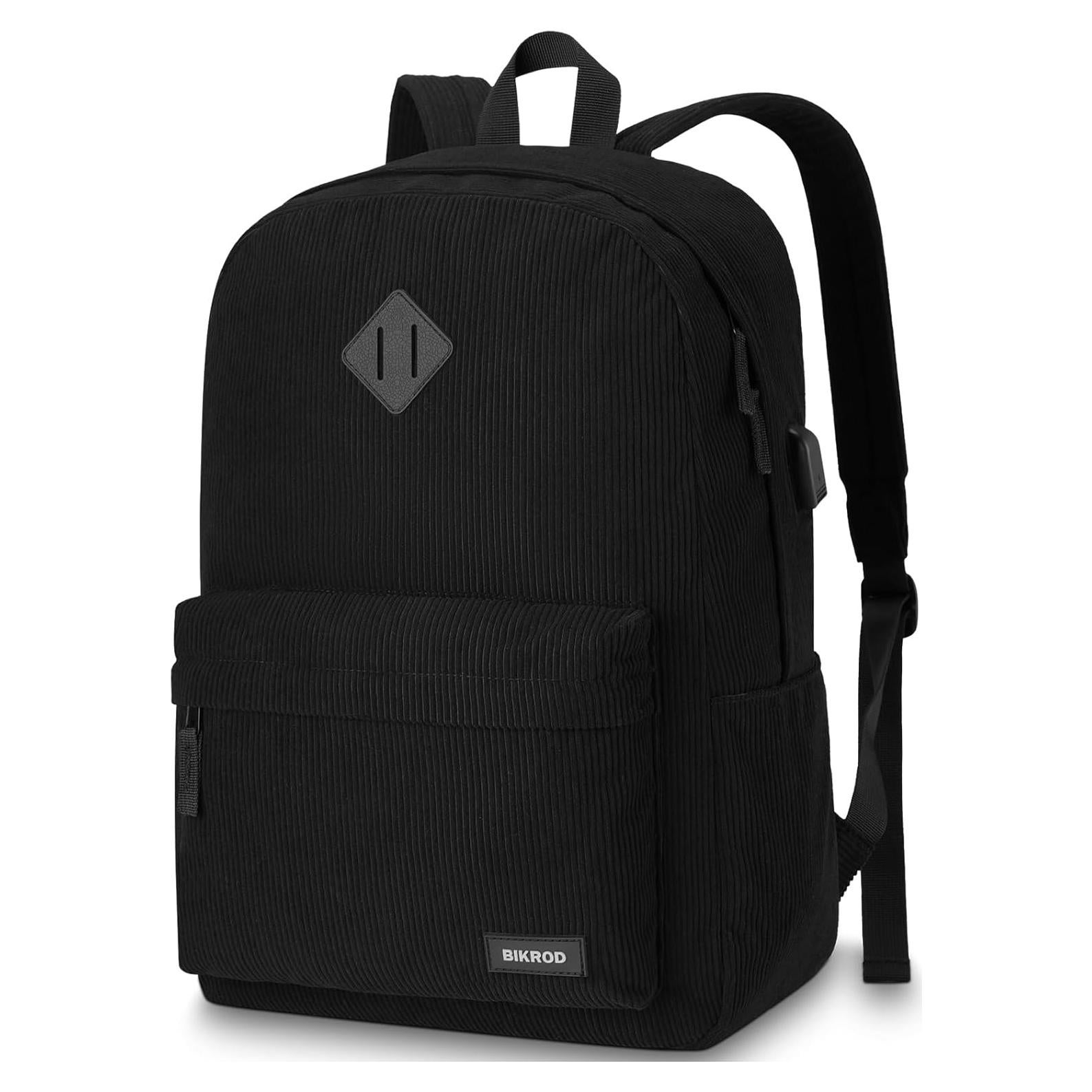 Mochila Escolar Terciopelo BIKROD Negra 30L Unisex