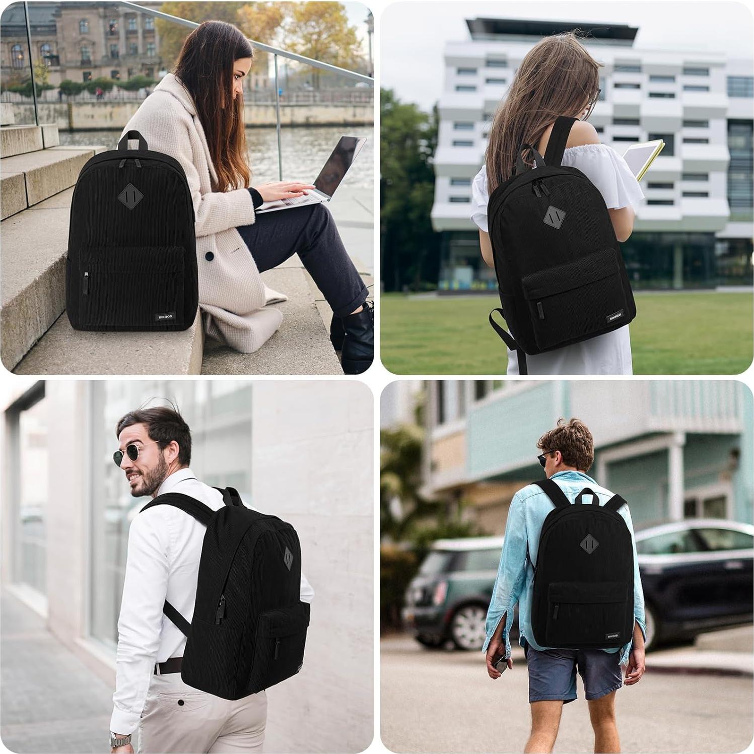 Mochila Escolar Terciopelo BIKROD Negra 30L Unisex