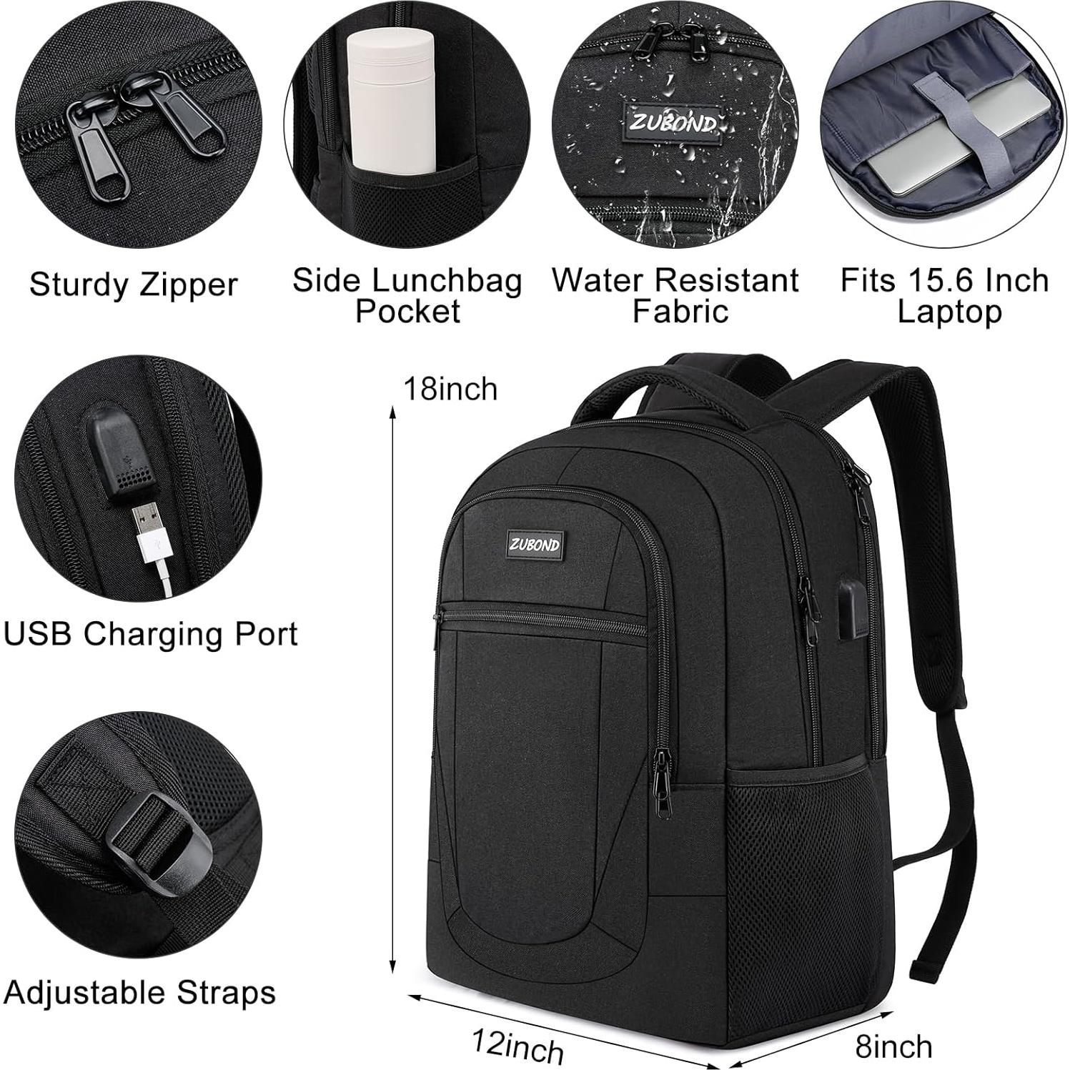 Mochila Escolar y de Viaje USB 15.6" Resistente al Agua