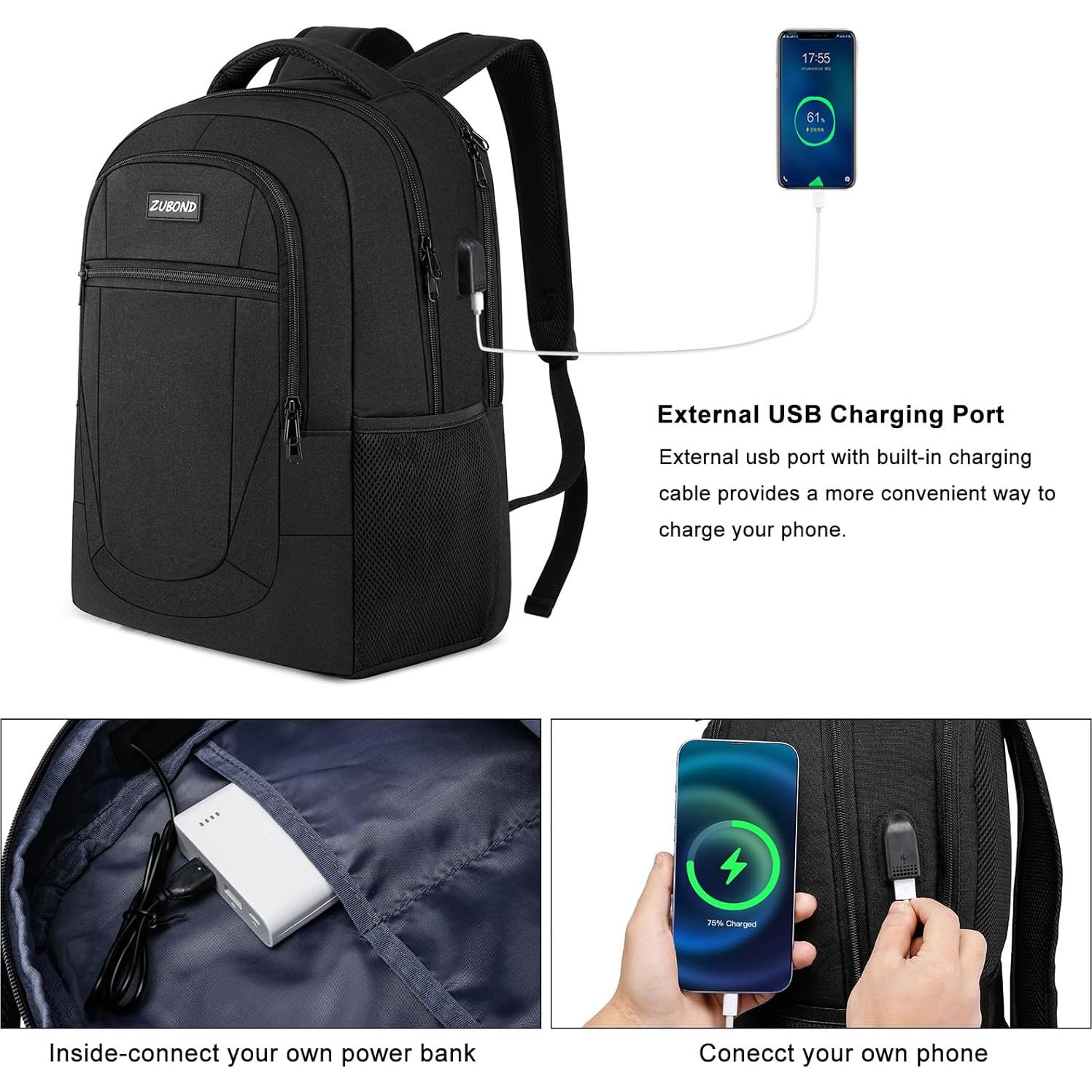 Mochila Escolar y de Viaje USB 15.6" Resistente al Agua