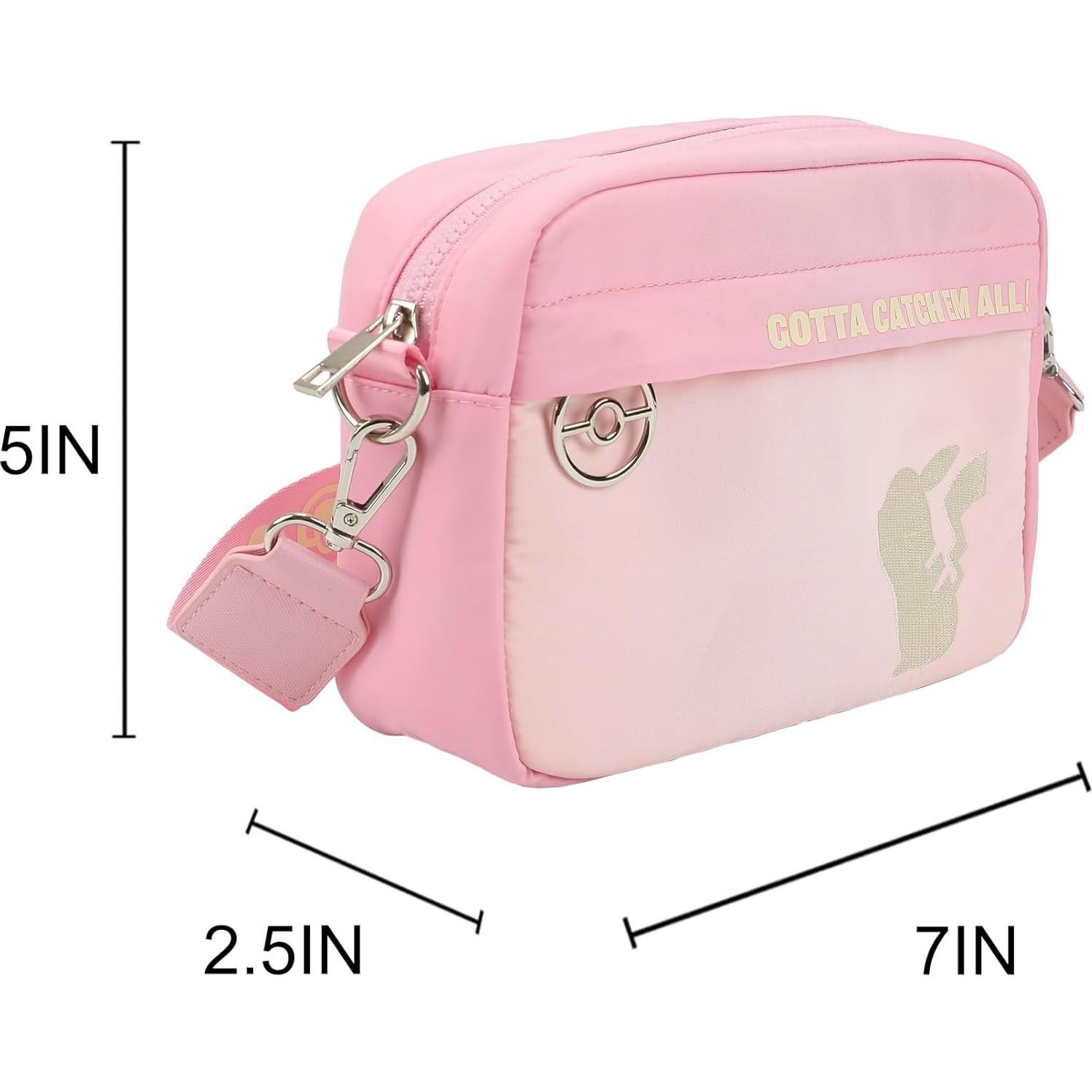 Bolsa Cruzada Rosa Pokémon Pikachu 17.78x12.7 cm