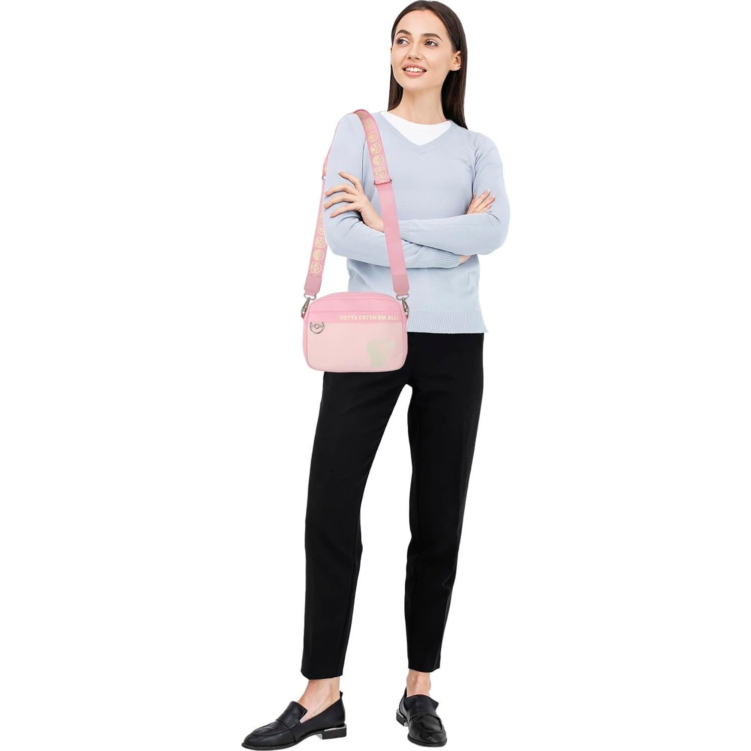 Bolsa Cruzada Rosa Pokémon Pikachu 17.78x12.7 cm