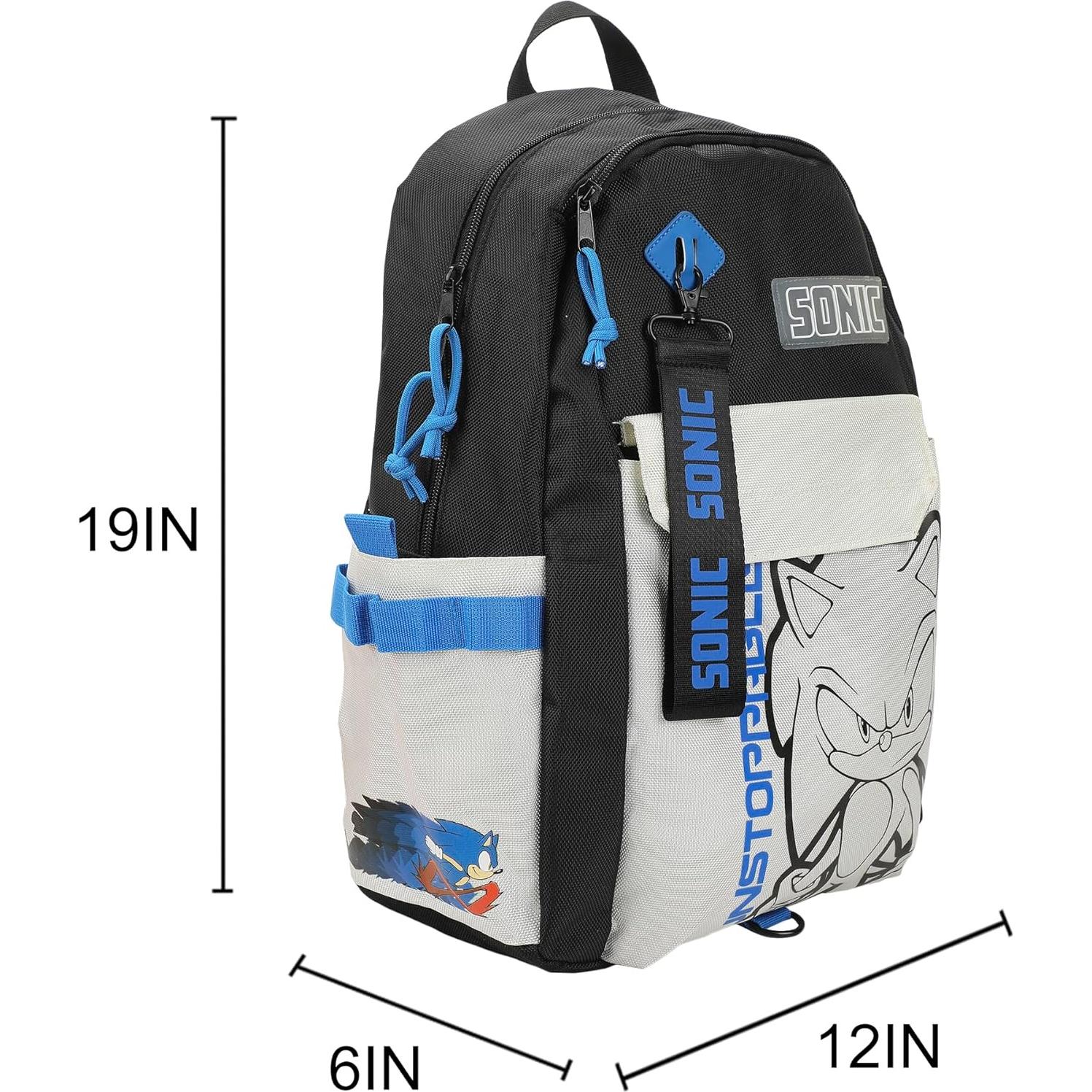 Mochila Sonic the Hedgehog Bioworld 48 cm con funda para laptop