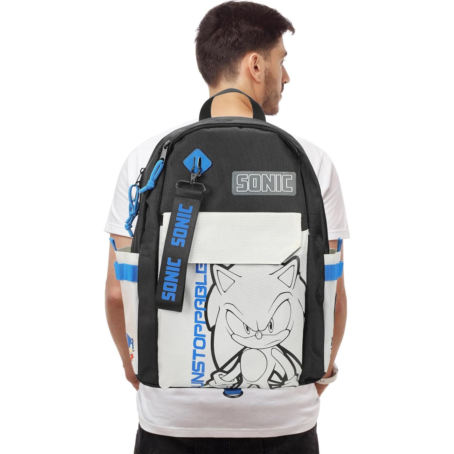 Mochila Sonic the Hedgehog Bioworld 48 cm con funda para laptop