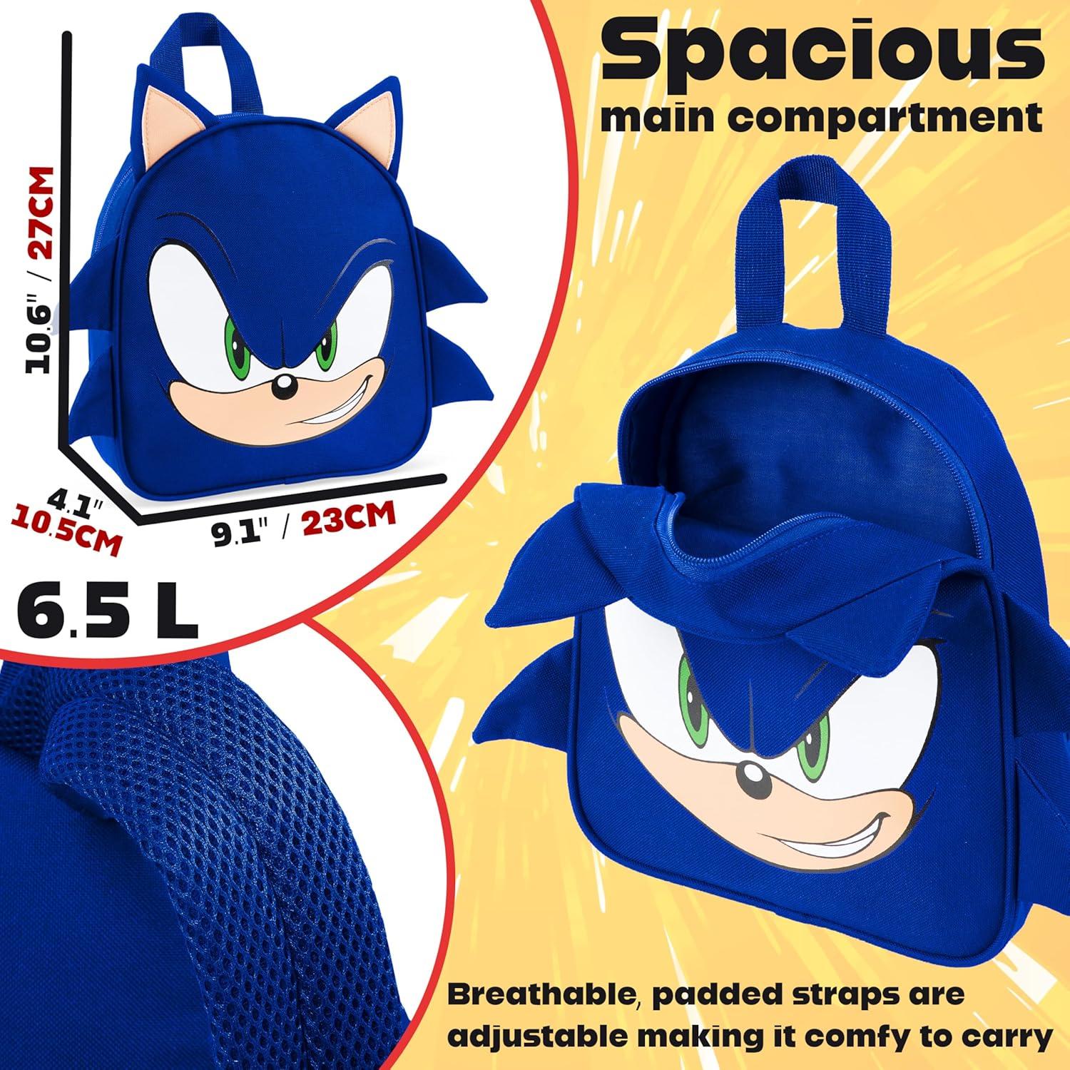 Mochila Sonic The Hedgehog Azul para Niños 27x23x10 cm