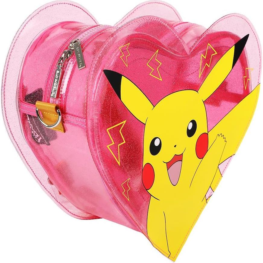 Mochila Transparente Rosa Corazón Pikachu 30 cm Pokemon