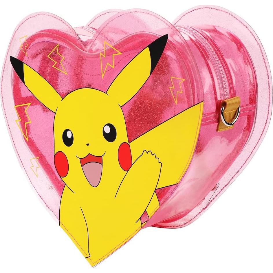 Mochila Transparente Rosa Corazón Pikachu 30 cm Pokemon