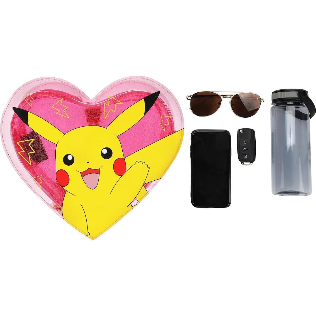 Mochila Transparente Rosa Corazón Pikachu 30 cm Pokemon