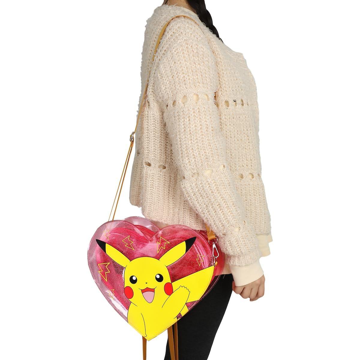 Mochila Transparente Rosa Corazón Pikachu 30 cm Pokemon