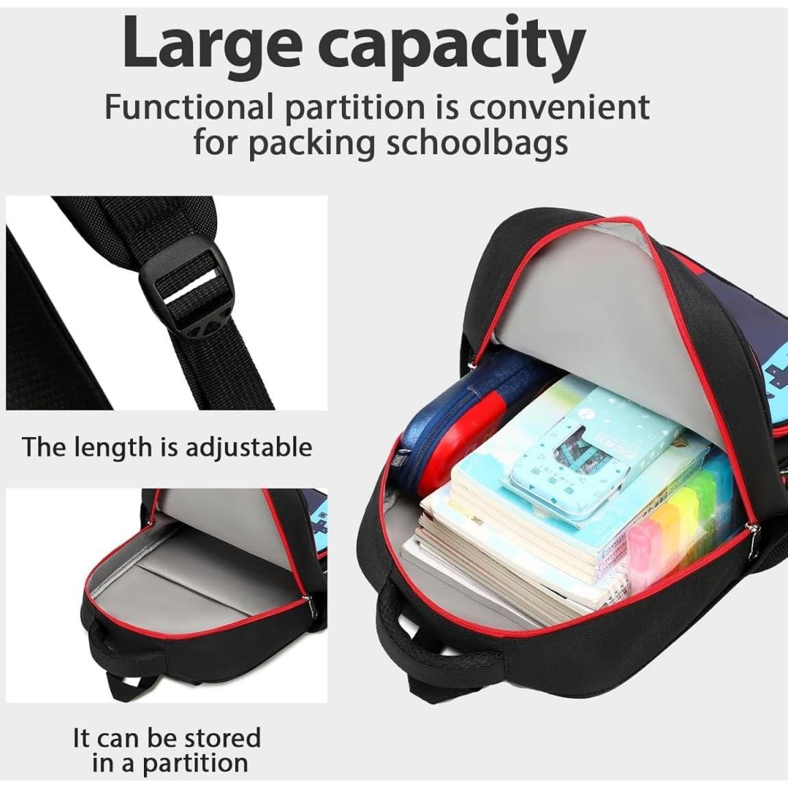 Mochila Escolar 3D Caricatura Dsoplvn 43.18 cm Impermeable