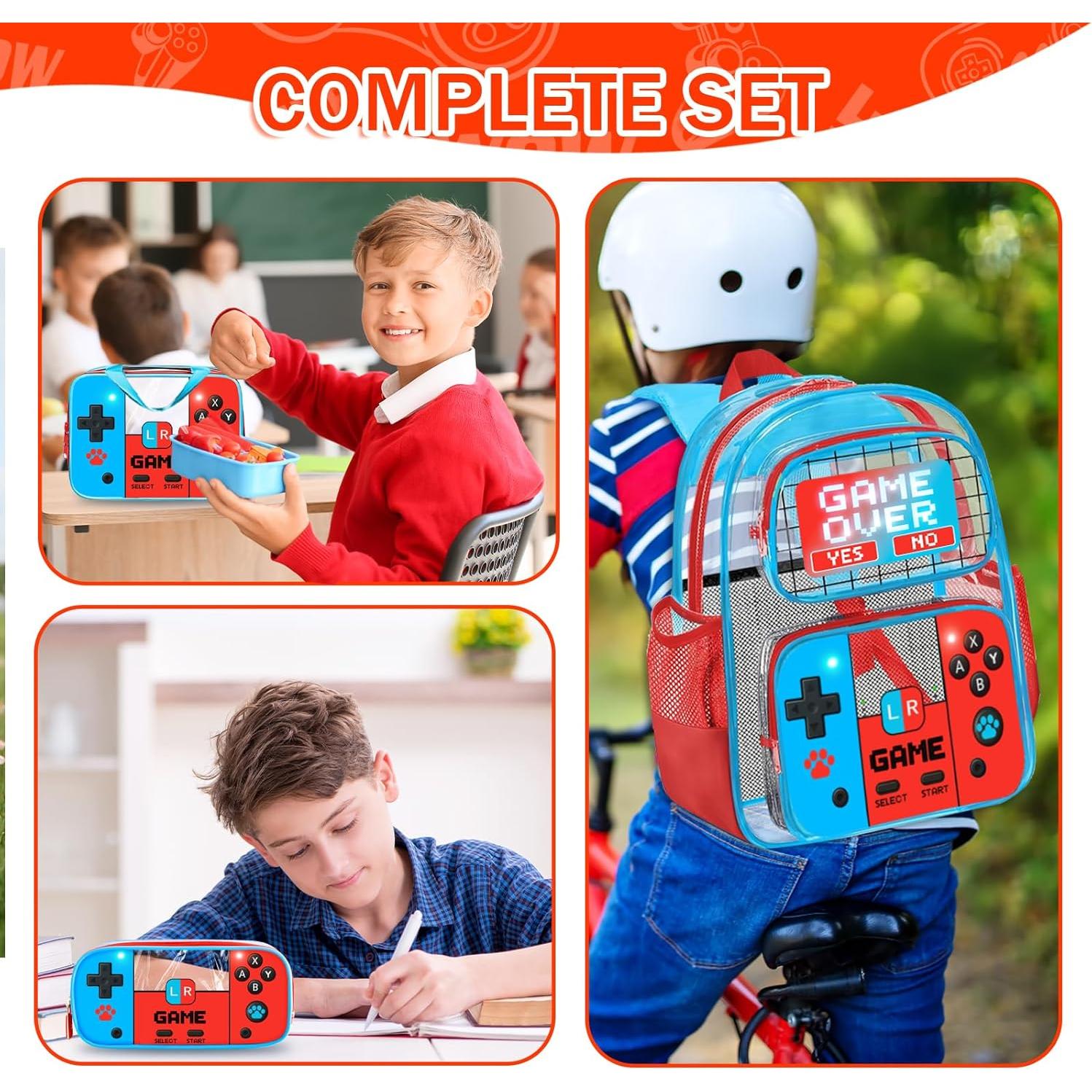 Mochila Transparente SHPMXUPW 3PCS para Niños y Niñas Gamer