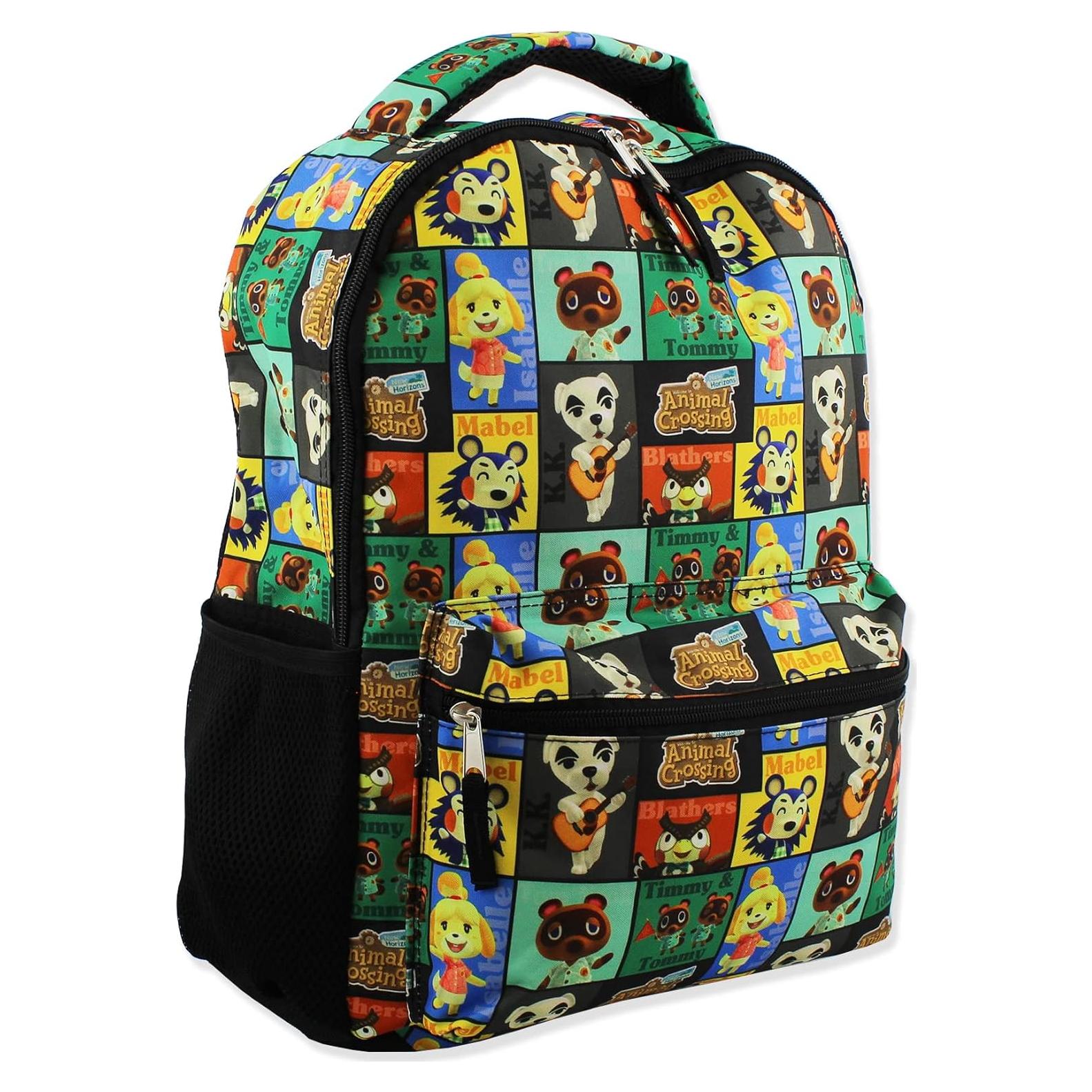 Mochila Escolar Nintendo Animal Crossing 40.6 cm Negra