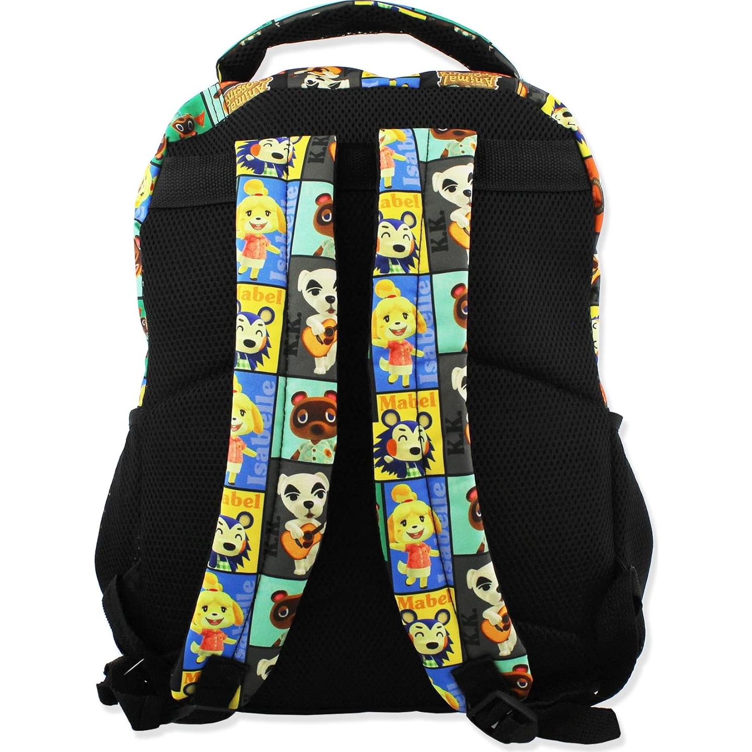 Mochila Escolar Nintendo Animal Crossing 40.6 cm Negra