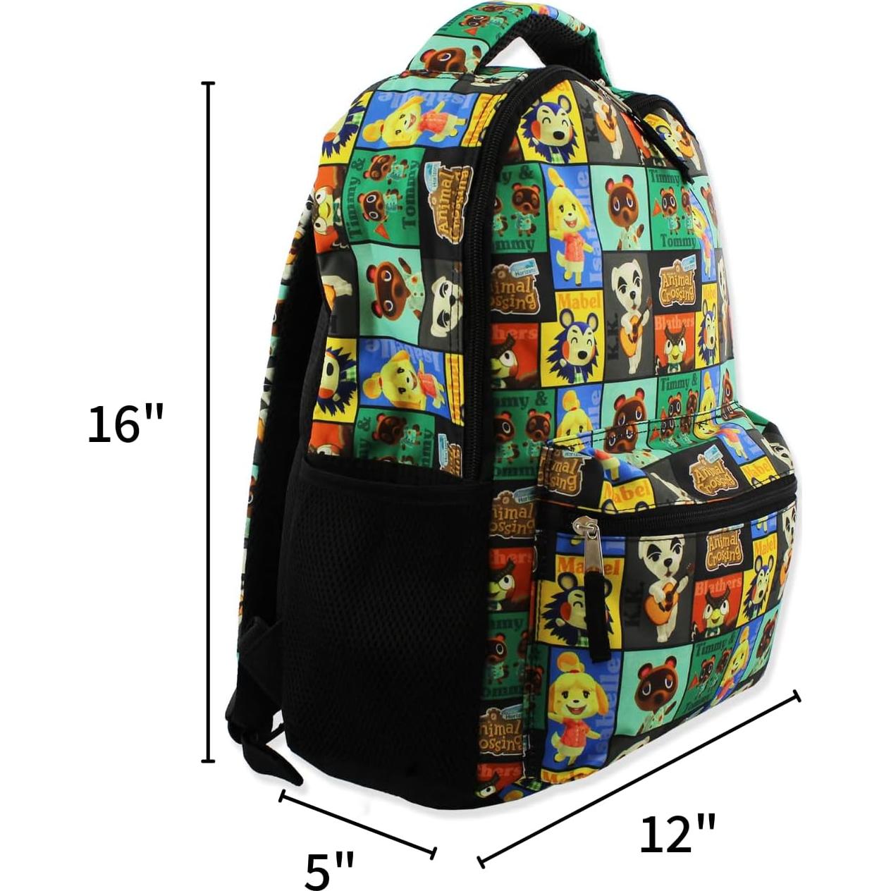 Mochila Escolar Nintendo Animal Crossing 40.6 cm Negra