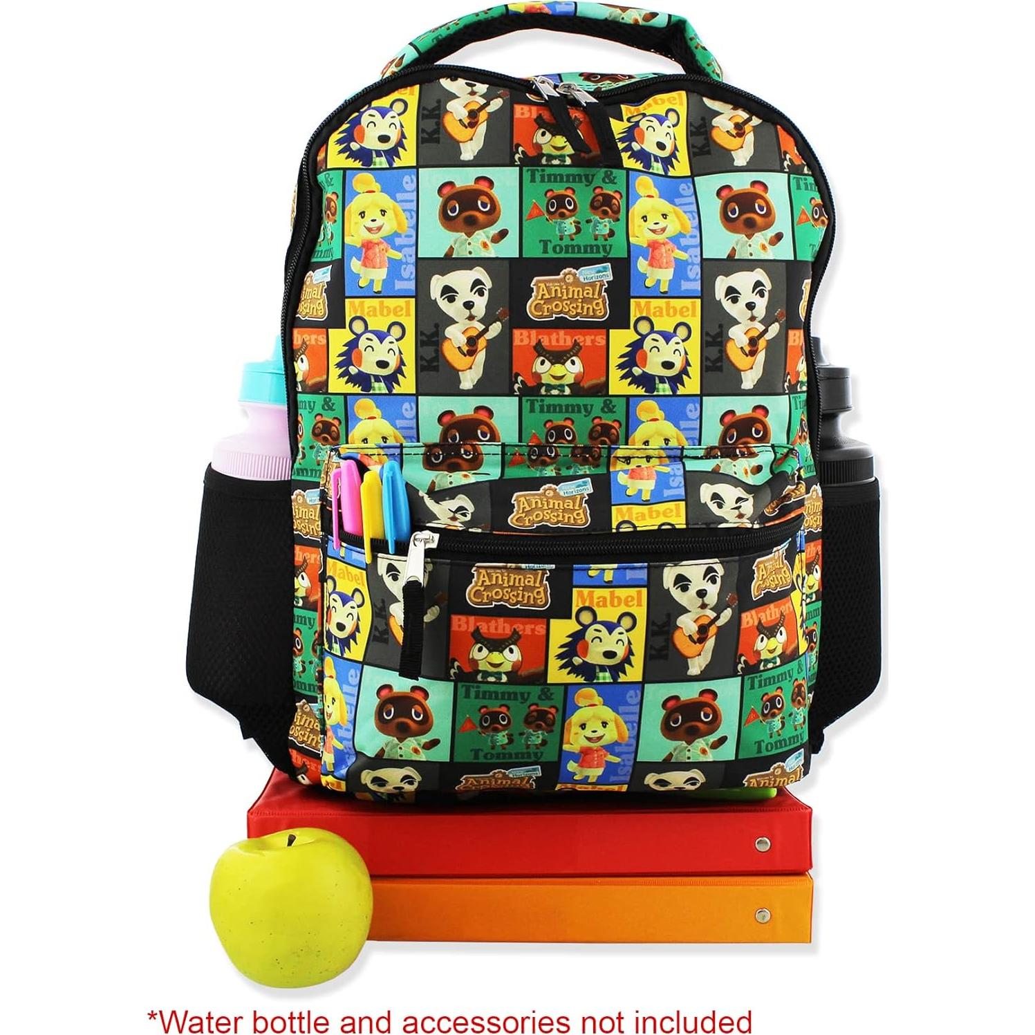 Mochila Escolar Nintendo Animal Crossing 40.6 cm Negra