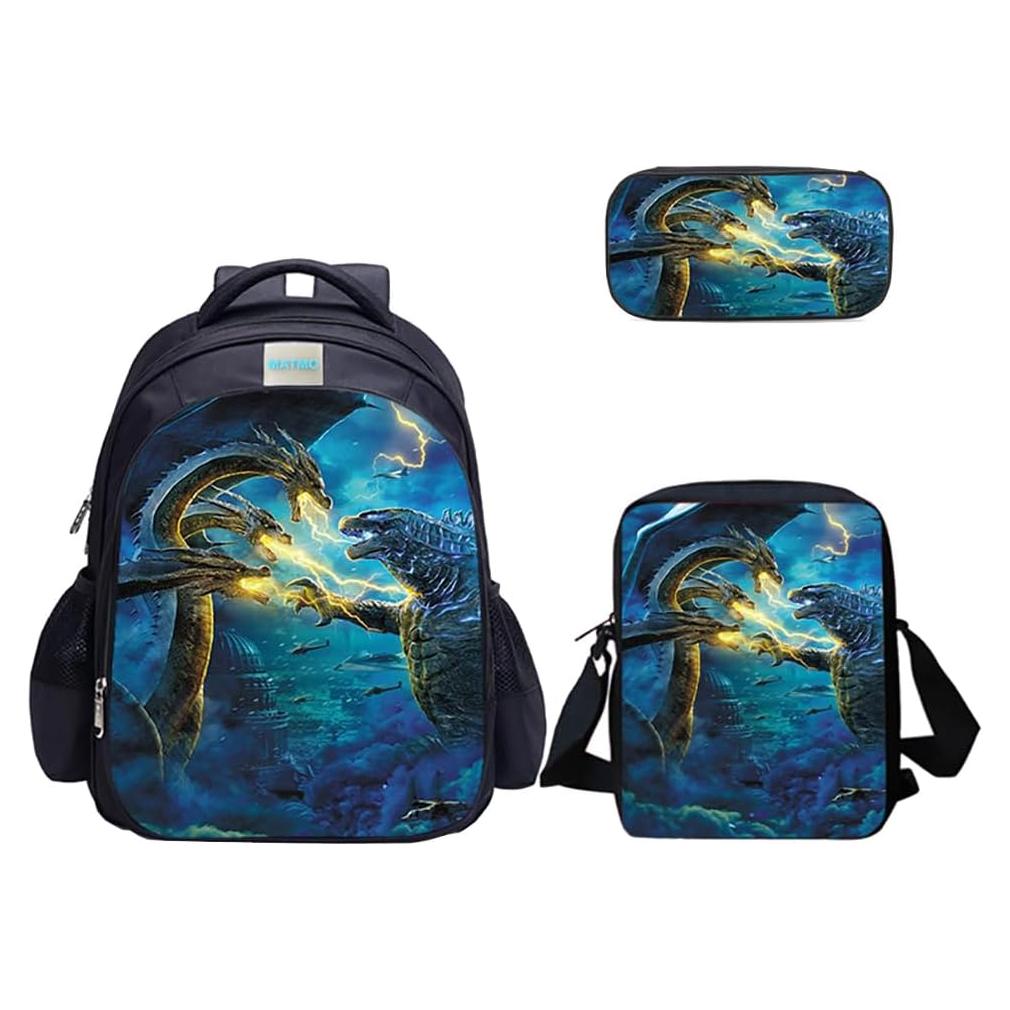 Conjunto de Mochila Escolar MATMO Monster Dragon 3 en 1