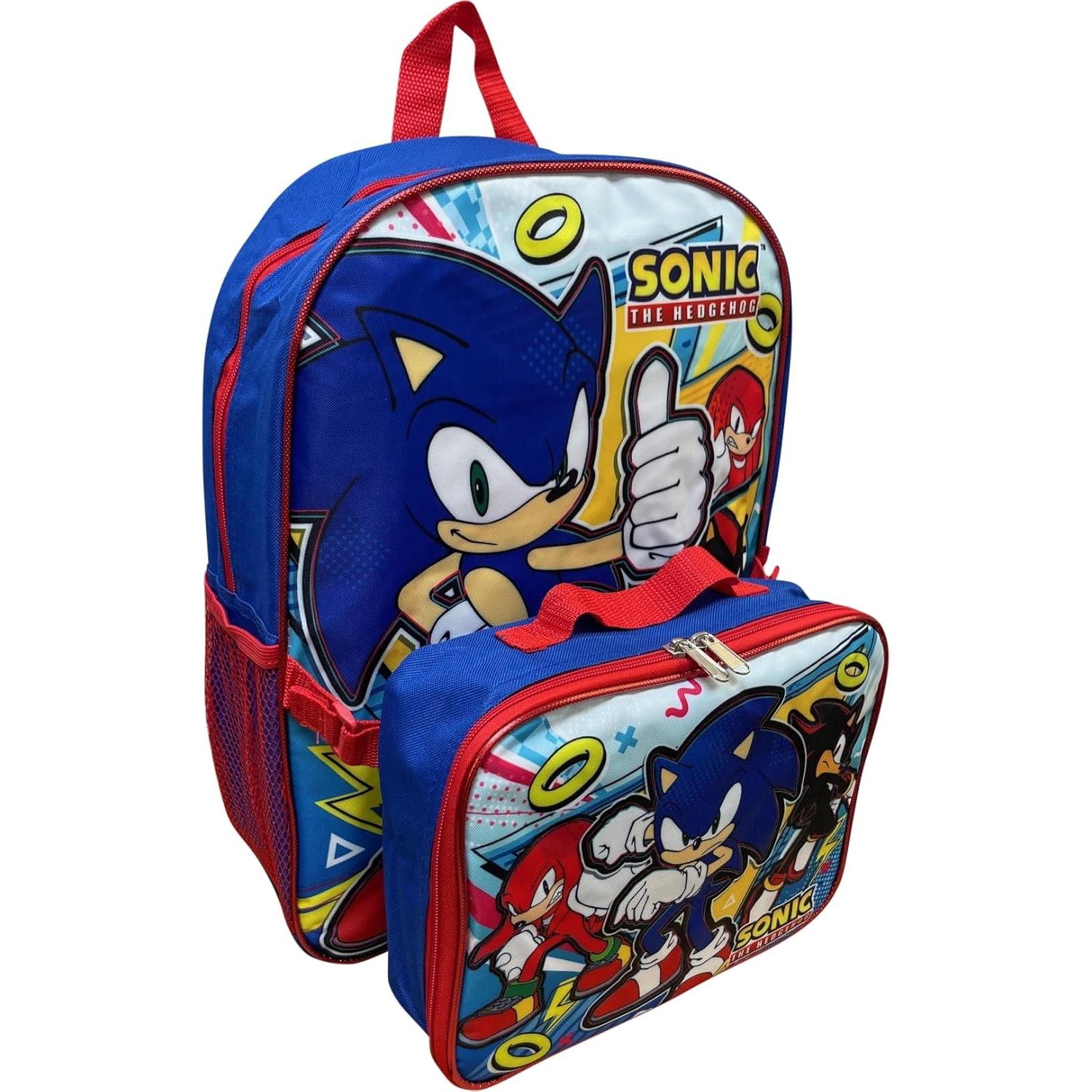 Mochila Ruz Sonic The Hedgehog 40.6 cm con Caja Almuerzo